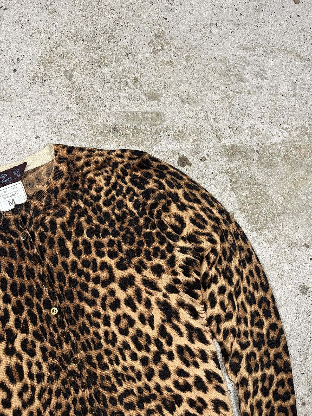 John Galliano Vintage 2000s John Galliano Leopard Print Cashmere Cardigan Size M / US 6-8 / IT 42-44 - 8 Thumbnail