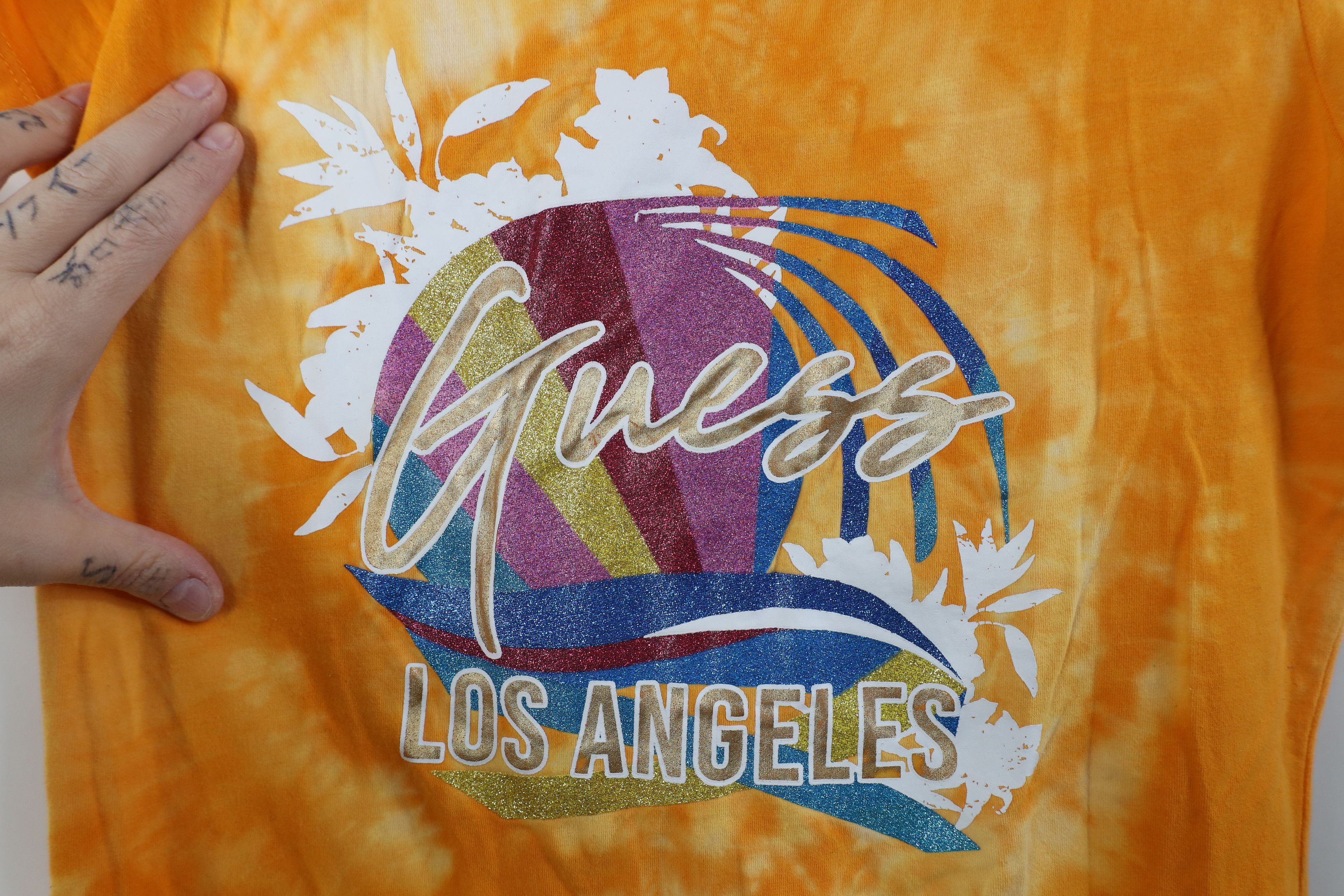 Guess Vintage Y2K Guess Metallic Sunset Acid Wash T-Shirt Size L / US 10 / IT 46 - 4 Thumbnail