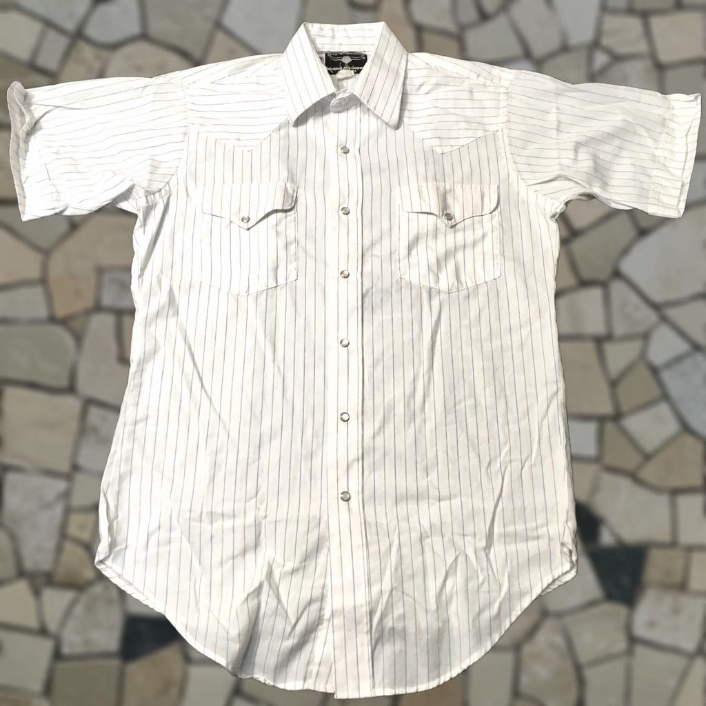 Vintage VINTAGE Flying R Shirt Mens 15 Stripe Black Pearl Snap Button Ranch Wear Rodeo 60/40 Size US M / EU 48-50 / 2 - 1 Thumbnail