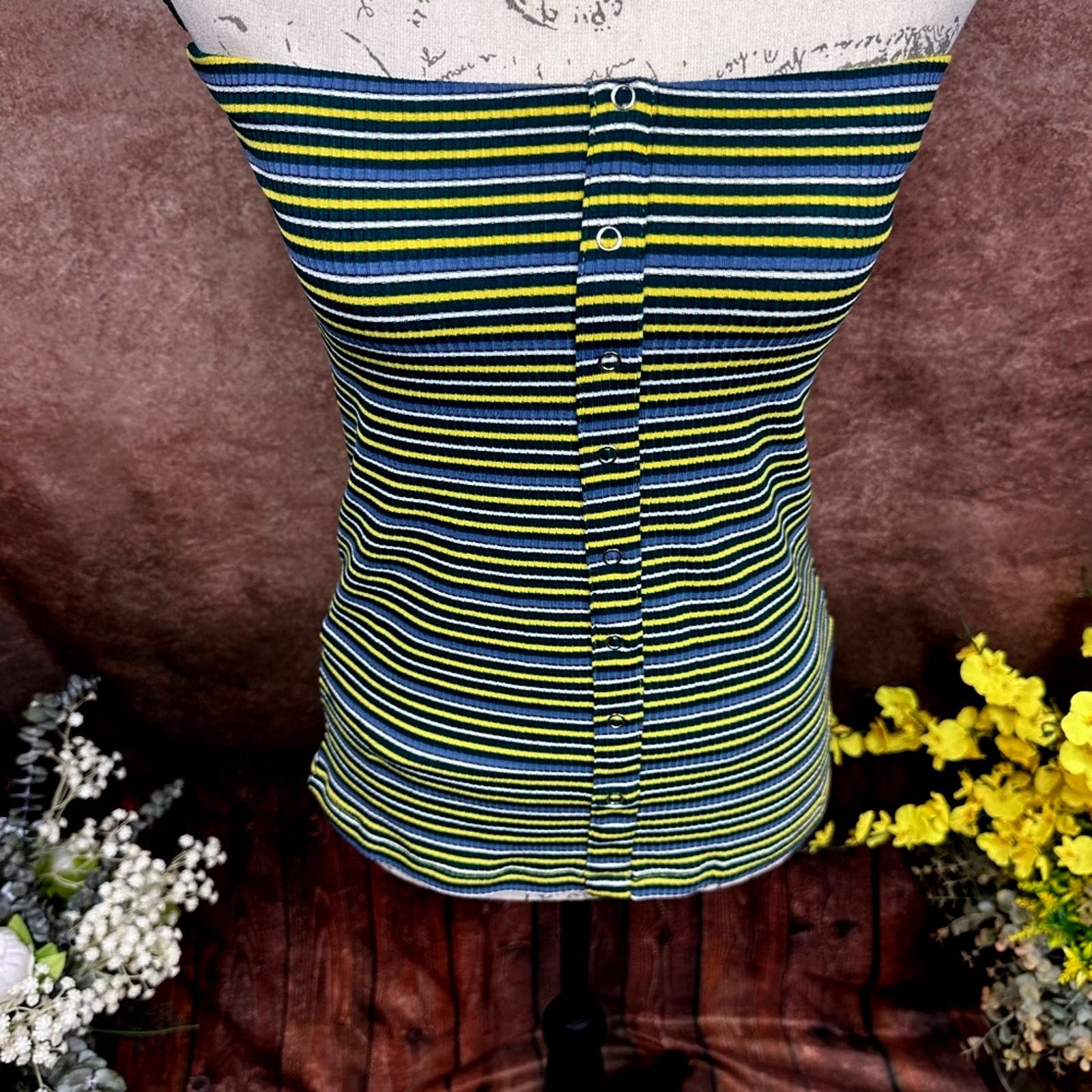 Other Olivaceous Striped Tube Top - Yellow/Green/Blue/White size M Size M / US 6-8 / IT 42-44 - 7 Thumbnail