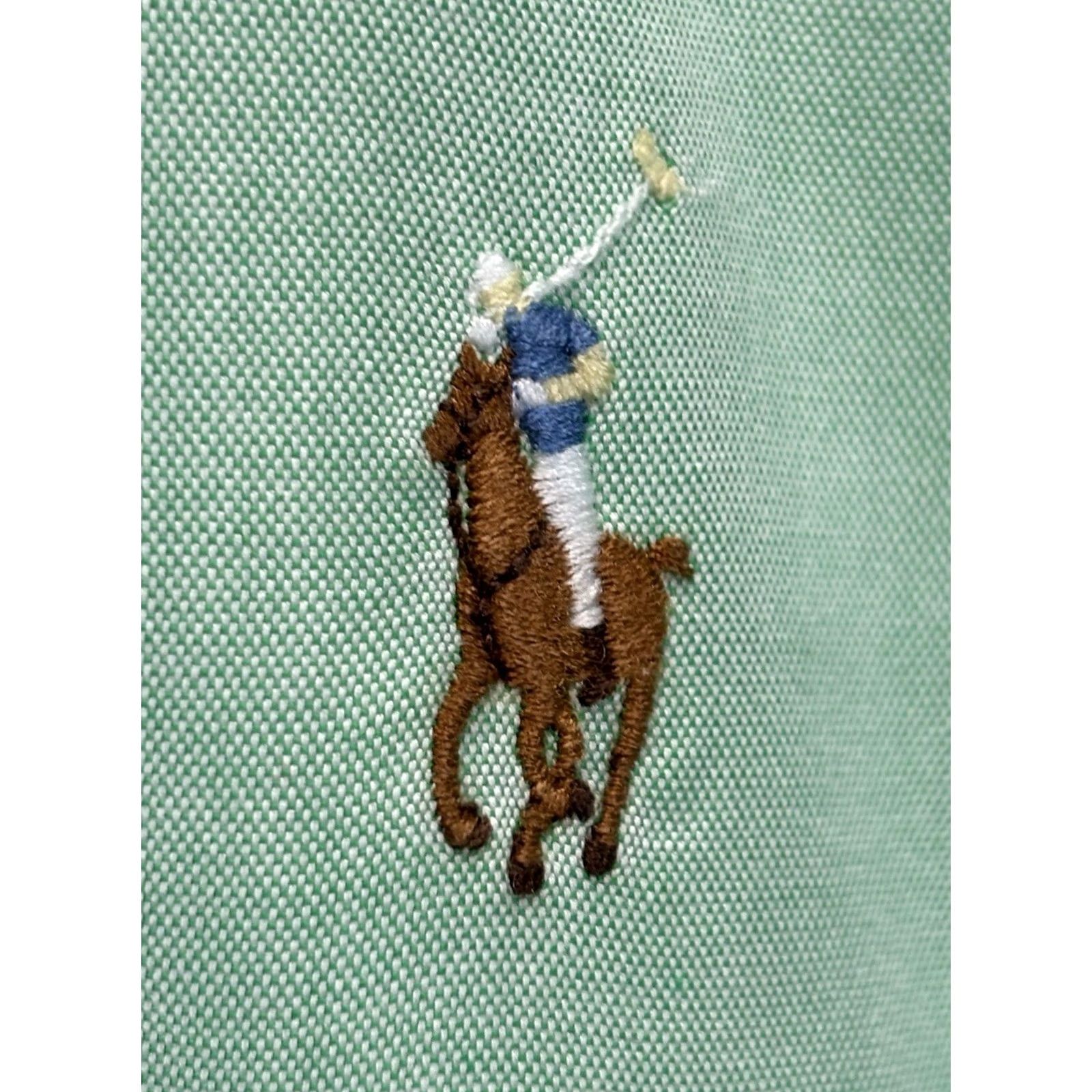 Ralph Lauren Ralph Lauren Oxford Shirt Mens 16.5 Green Classic Fit Button-Down Long Sleeve Pony Preppy Casual Business Size US XL / EU 56 / 4 - 2 Thumbnail