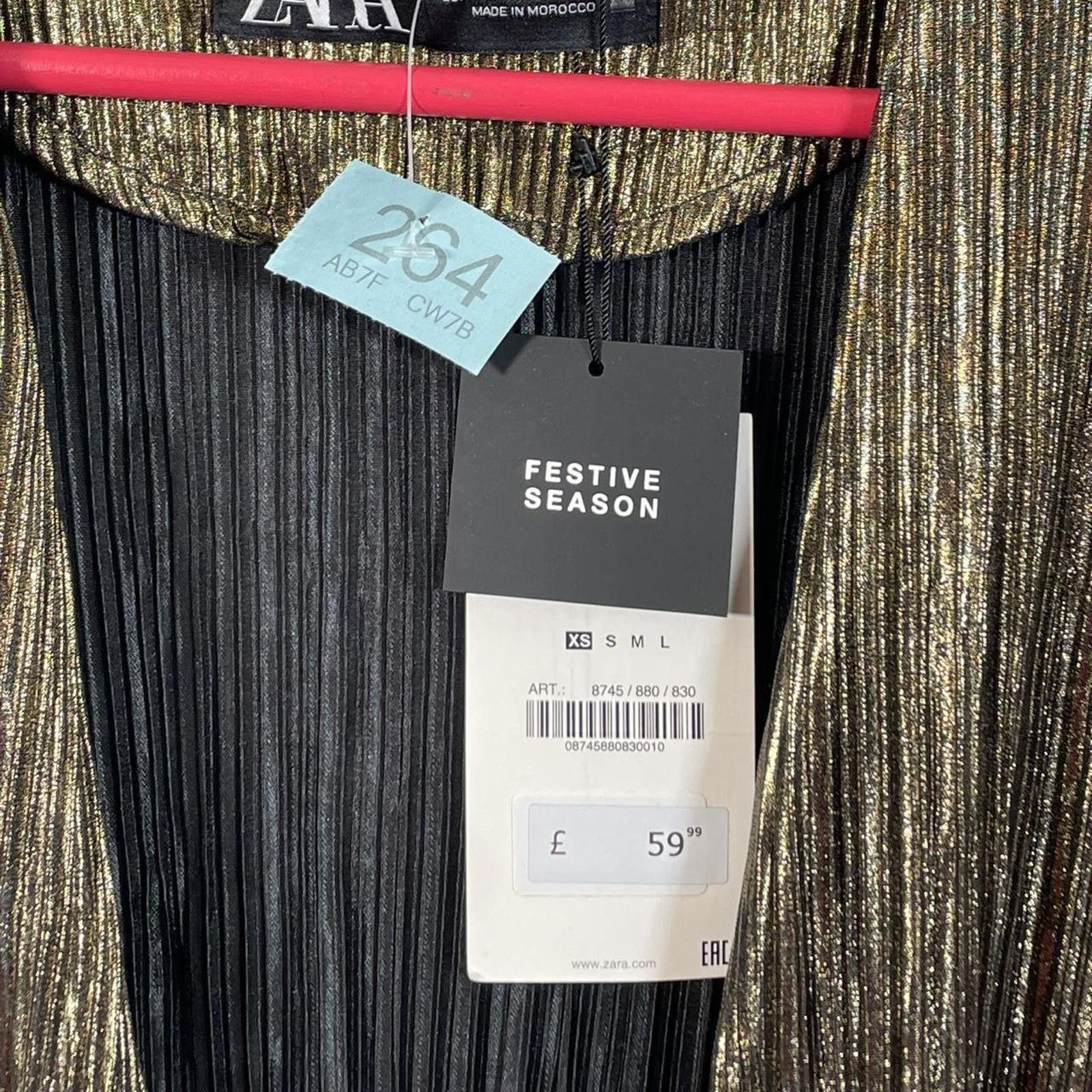 Zara Zara Women's Gold and Green Blous Size XS / US 0-2 / IT 36-38 - 2 Thumbnail