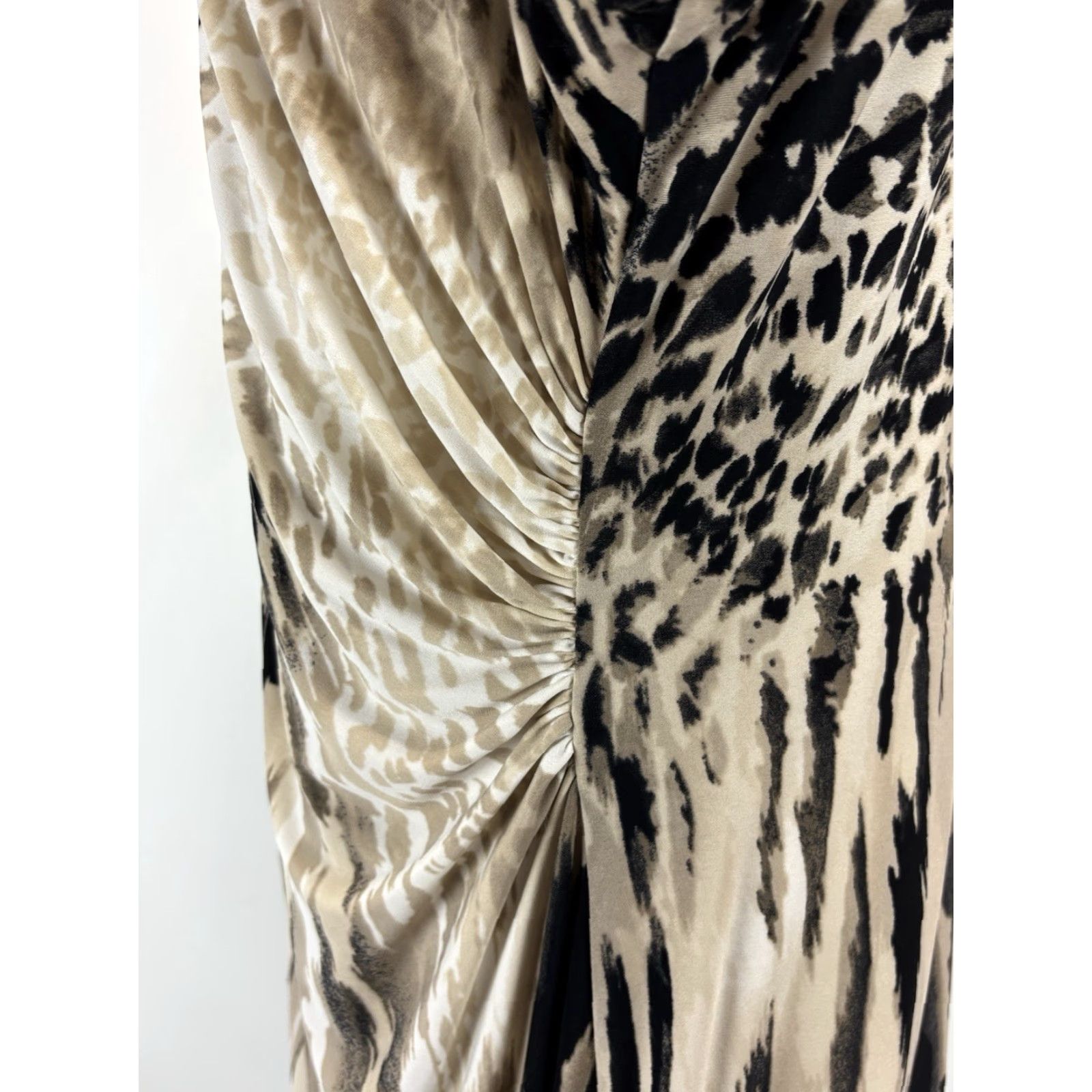Vintage Chicos Side Ruche Shift Dress XL Animal Print 3/4 Sleeve Career Shirt Womens Knee Length Boat Neck Pullover Party/Cocktail Business Size XL / US 12-14 / IT 48-50 - 6 Thumbnail