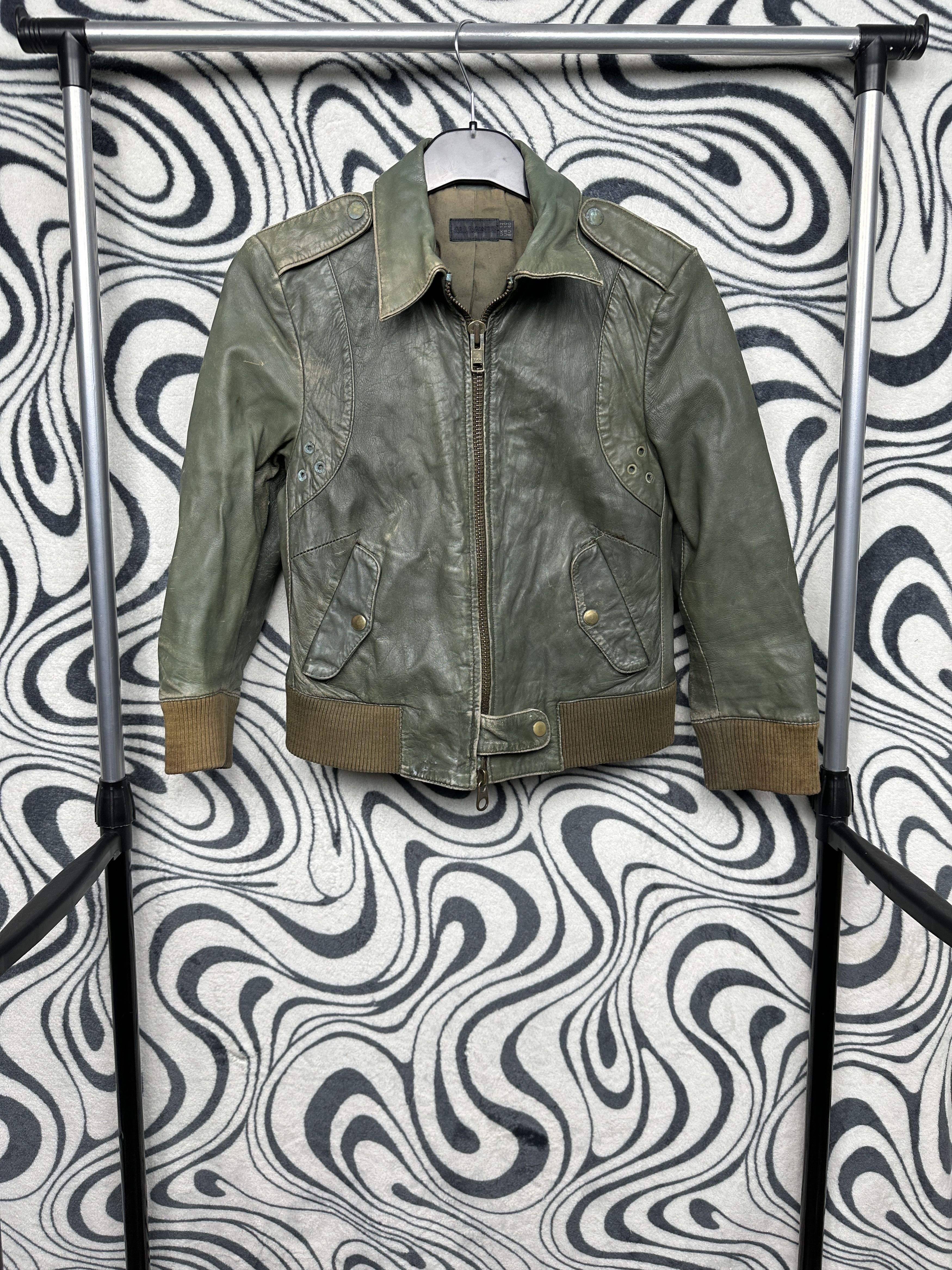 Allsaints Allsaints Vintage Womens Distressed Leather Jacket Size M / US 6-8 / IT 42-44 - 1 Thumbnail
