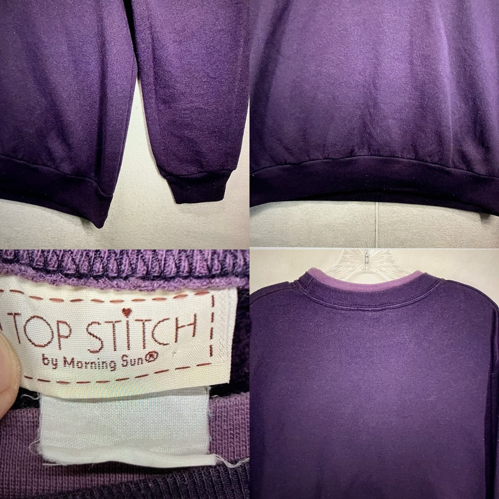 Vintage VINTAGE Morning Sun Nature Sweatshirt Purple Blue Butterflies 90s Goth Graphic Fleece XL Womens Pullover Crew Neck Sequin Embellished Size XL / US 12-14 / IT 48-50 - 8 Thumbnail