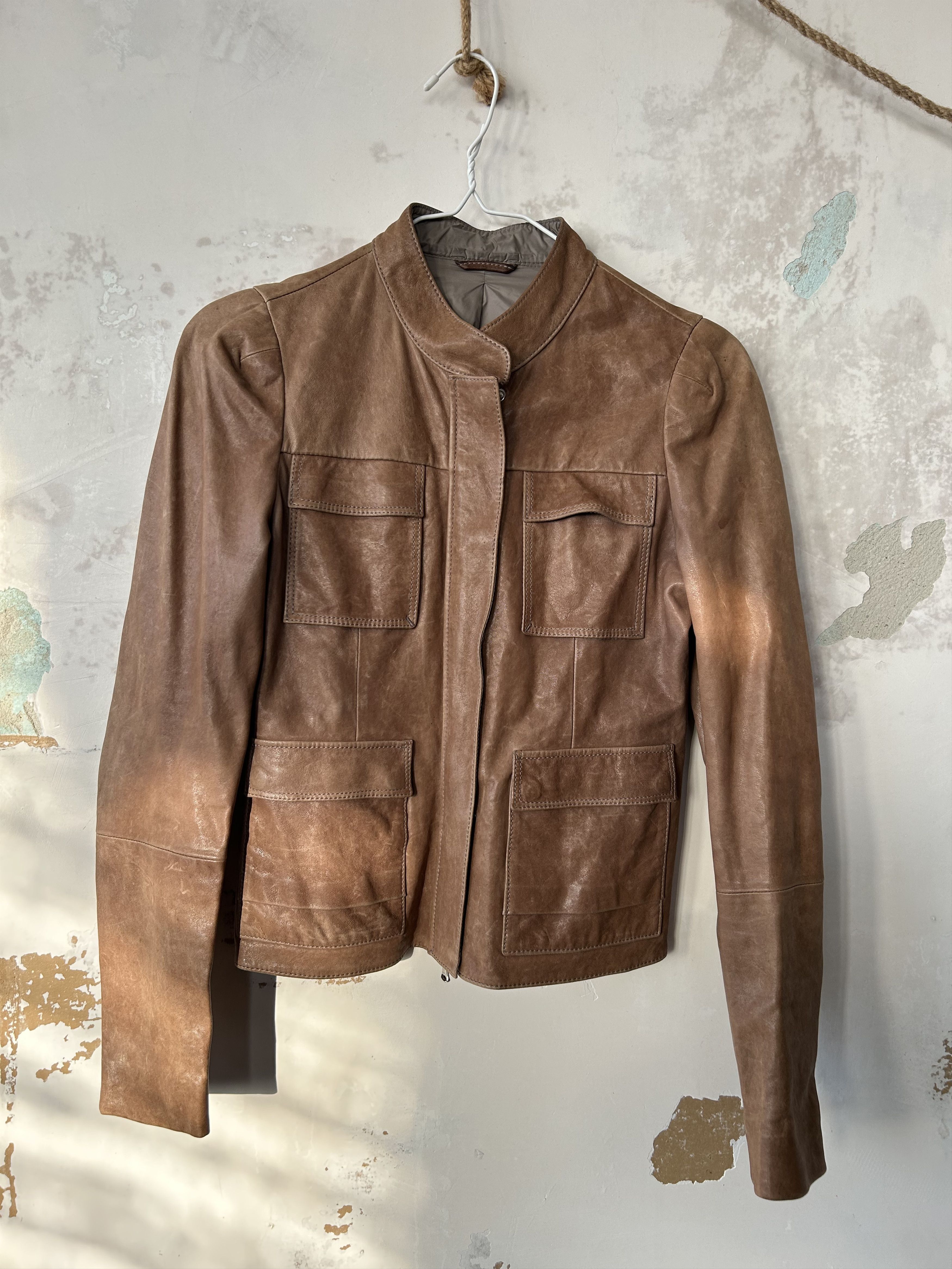 Brunello Cucinelli Brunello Cucinelli Womens Leather Jacket size 40 Size S / US 4 / IT 40 - 1 Thumbnail