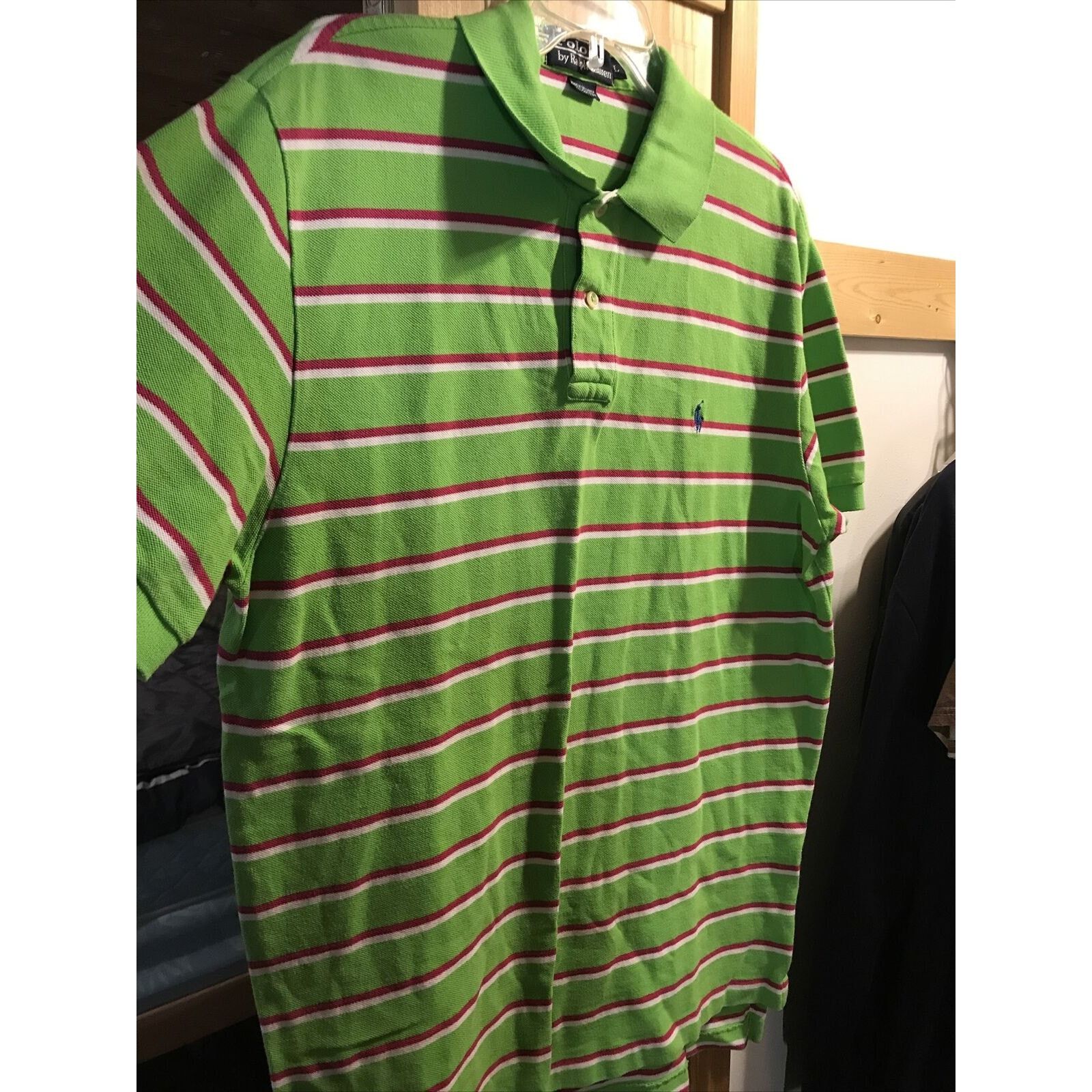 Polo Ralph Lauren Ralph Lauren Polo Men L Green SS 1/4 Button Cotton Shirt Size US L / EU 52-54 / 3 - 3 Thumbnail