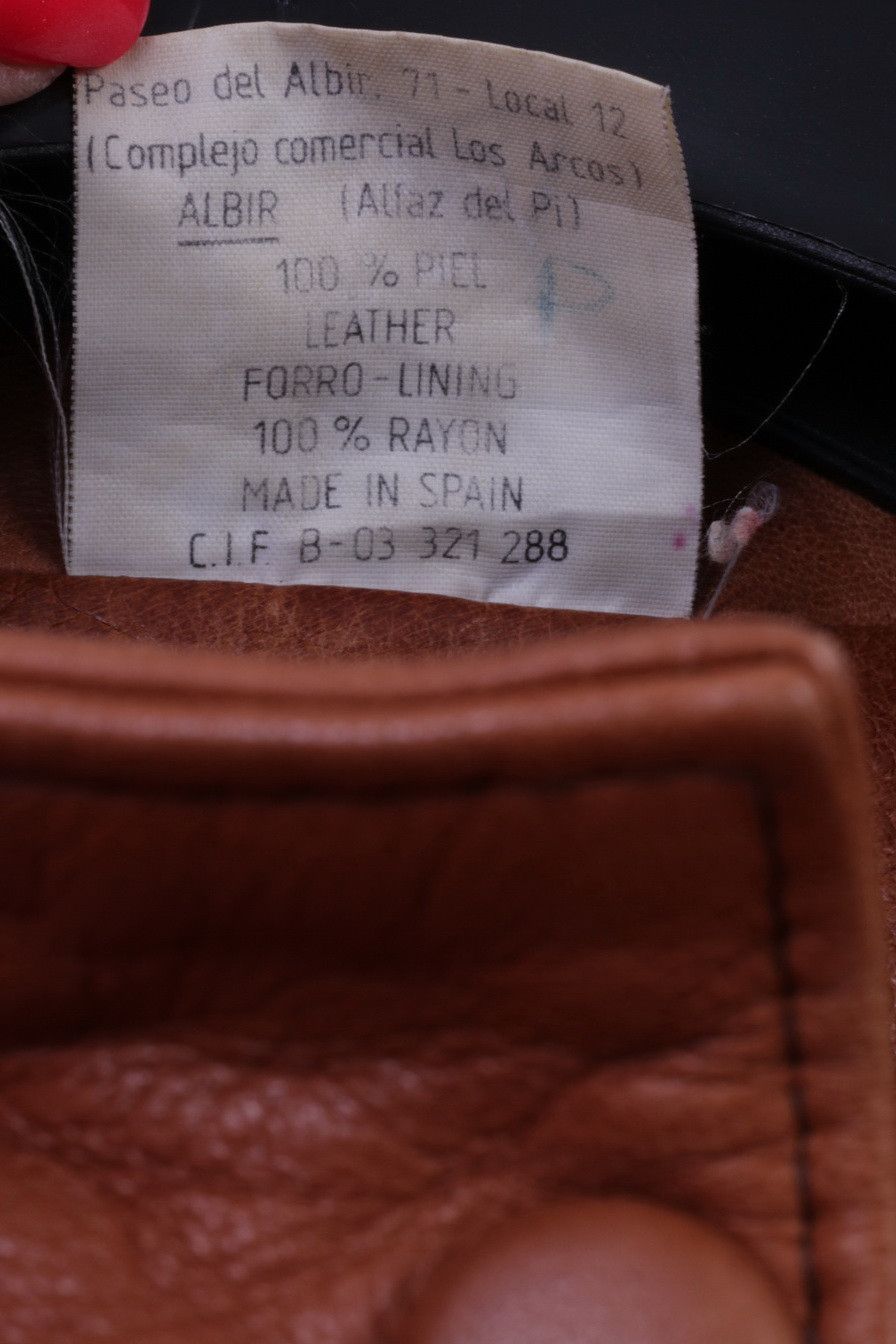 Vintage Albir Piel Womens M Bomber Jacket Brown Leather 2890 Size M / US 6-8 / IT 42-44 - 4 Thumbnail