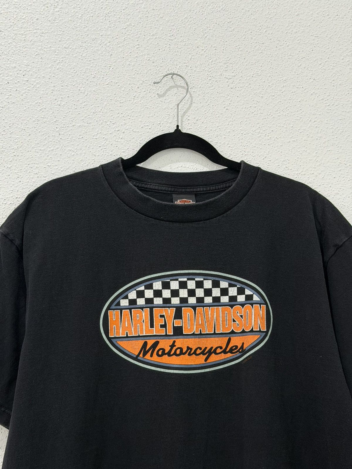 Harley Davidson Vintage 90s Harley-Davidson Checkered Flag 1998 Houston, TX Size US XL / EU 56 / 4 - 2 Thumbnail