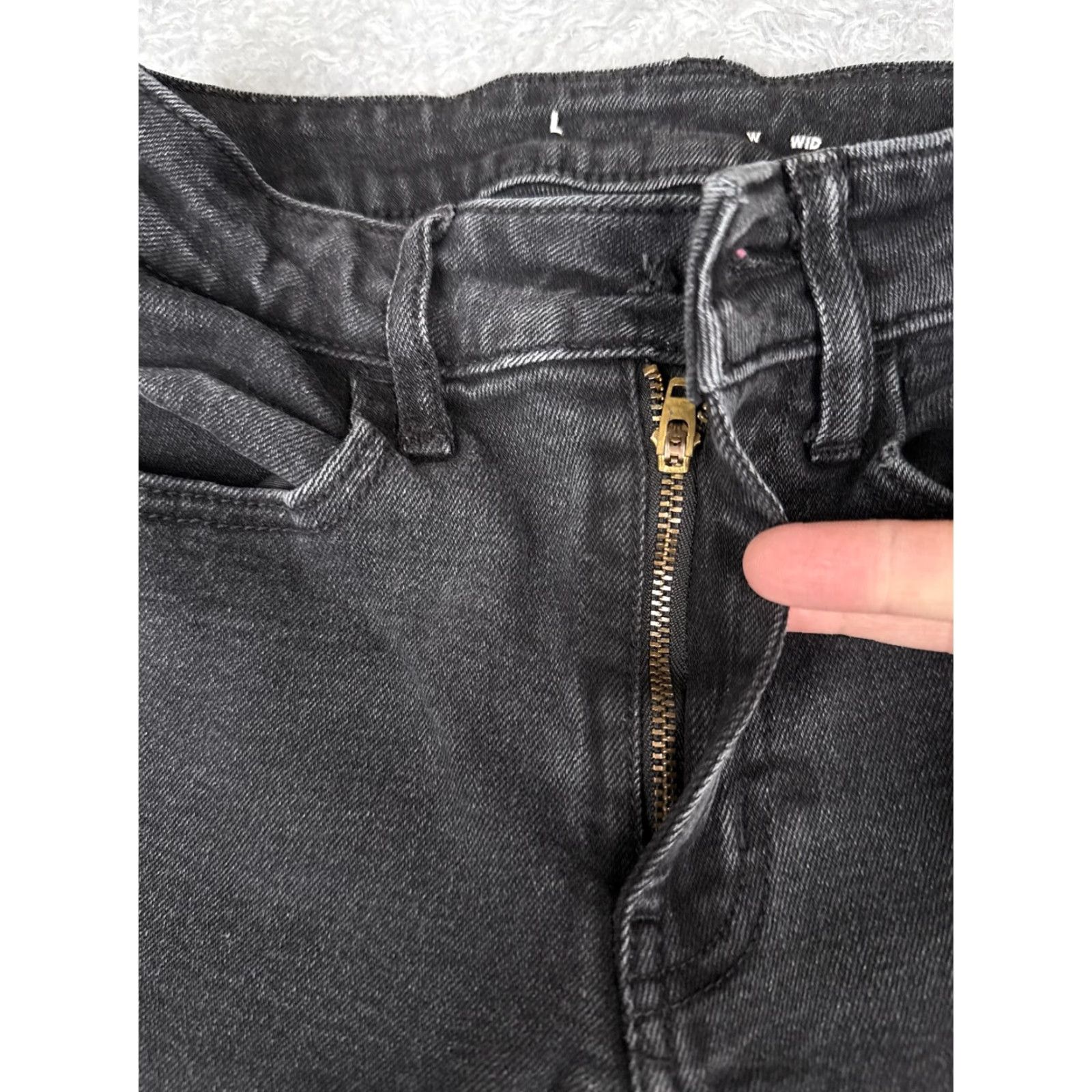 Old Navy Old Navy Jeans Womens L Black Wide-Leg Denim High Rise Casual Stretch Pants Size 36" / US 14 / IT 50 - 5 Thumbnail