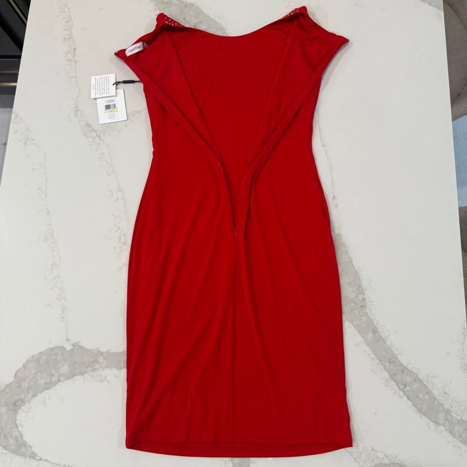 Calvin Klein Calvin Klein NWT Silver Studded Panel Sheath Dress Womens 4 Size S / US 4 / IT 40 - 9 Thumbnail