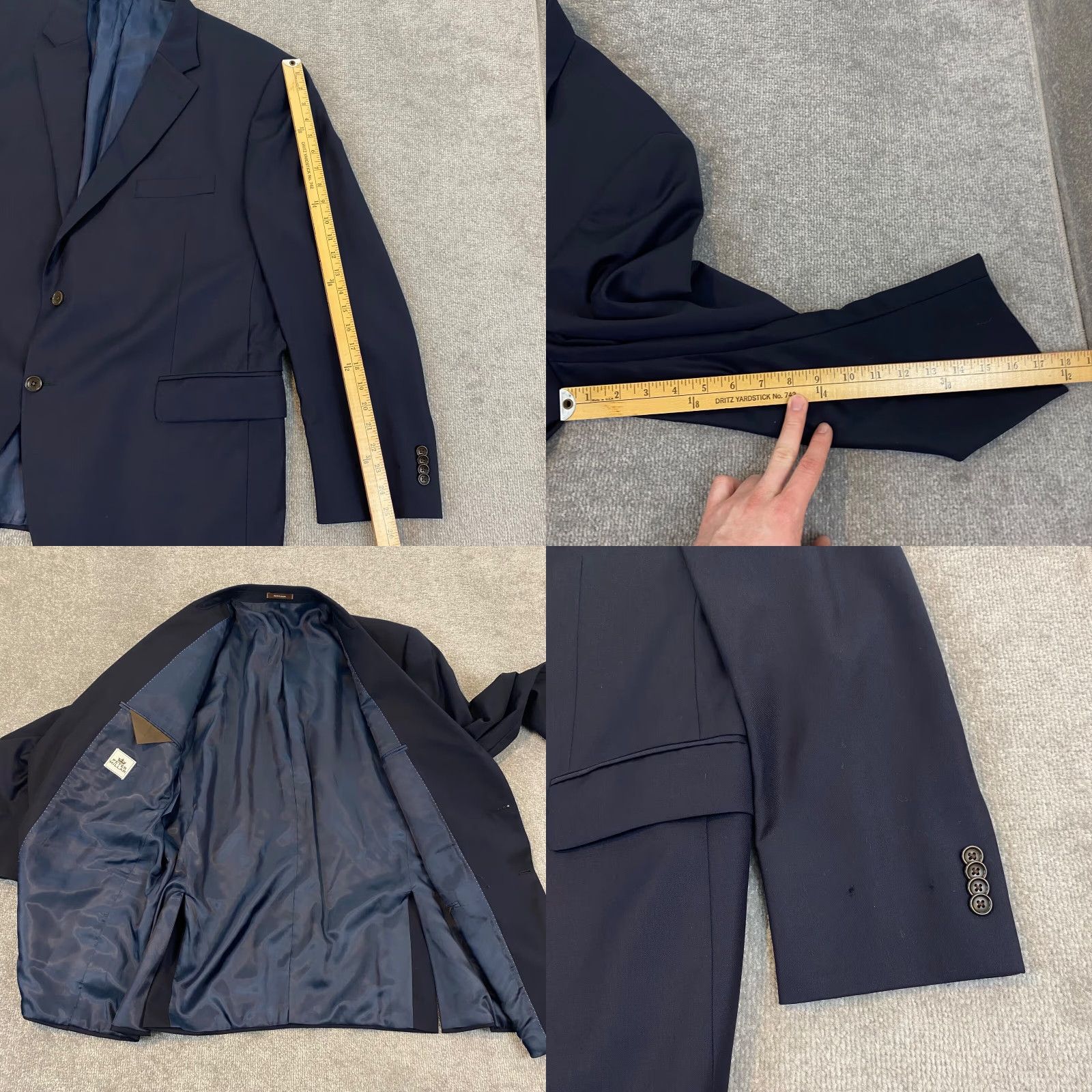Peter Millar PETER MILLAR Blazer Jacket Men 48R Blue 100% Wool Two-Button Regular Fit Classic Sports Size 48R - 8 Thumbnail