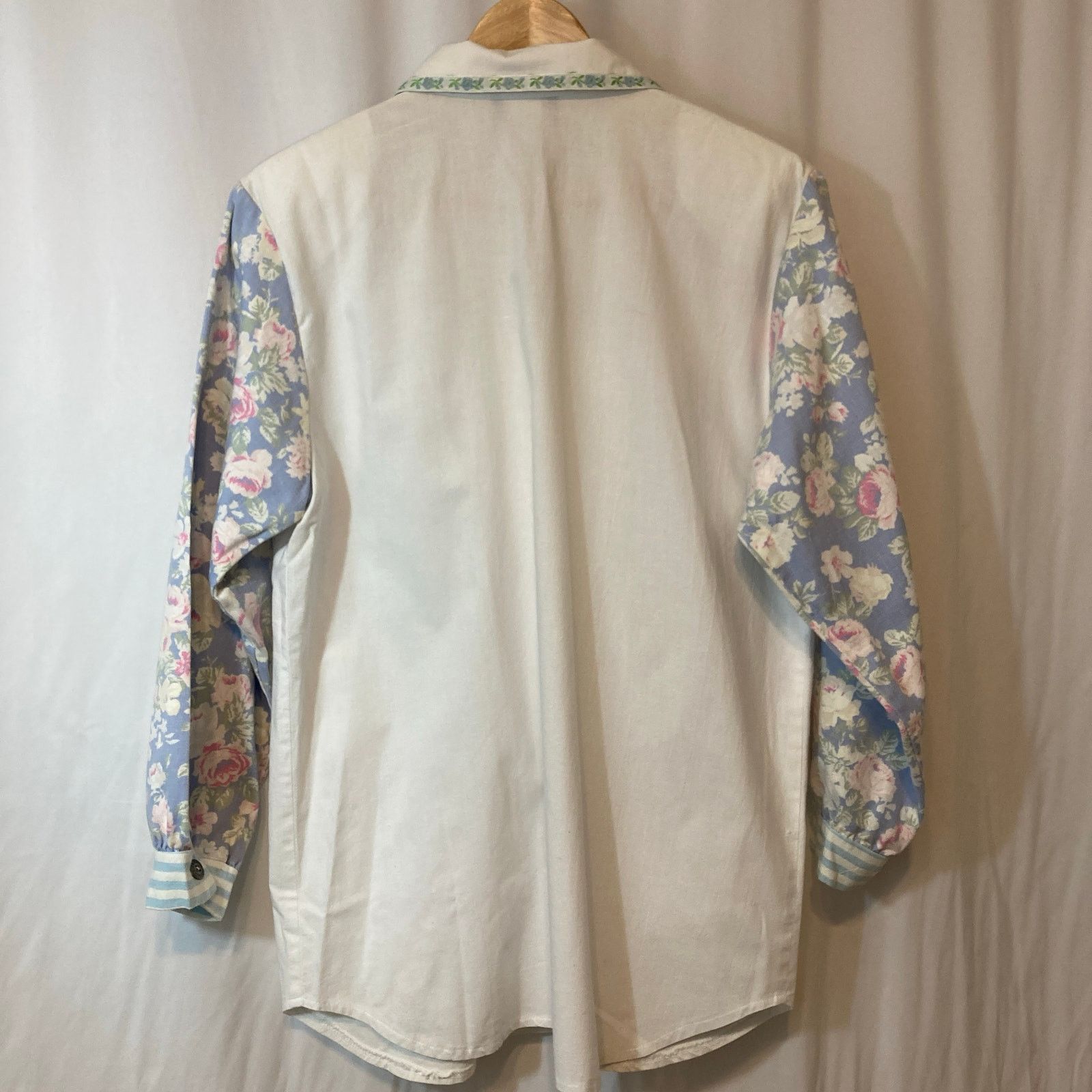 Other Vintage 90’s Fritzi California Retro White Blue Button Shirt Size M / US 6-8 / IT 42-44 - 12 Thumbnail
