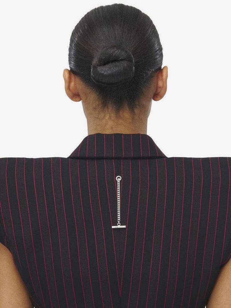 Alexander McQueen o1srvl11e0226 Pinstripe Sleeveless Jacket In Multicolor Size XL / US 12-14 / IT 48-50 - 4 Thumbnail
