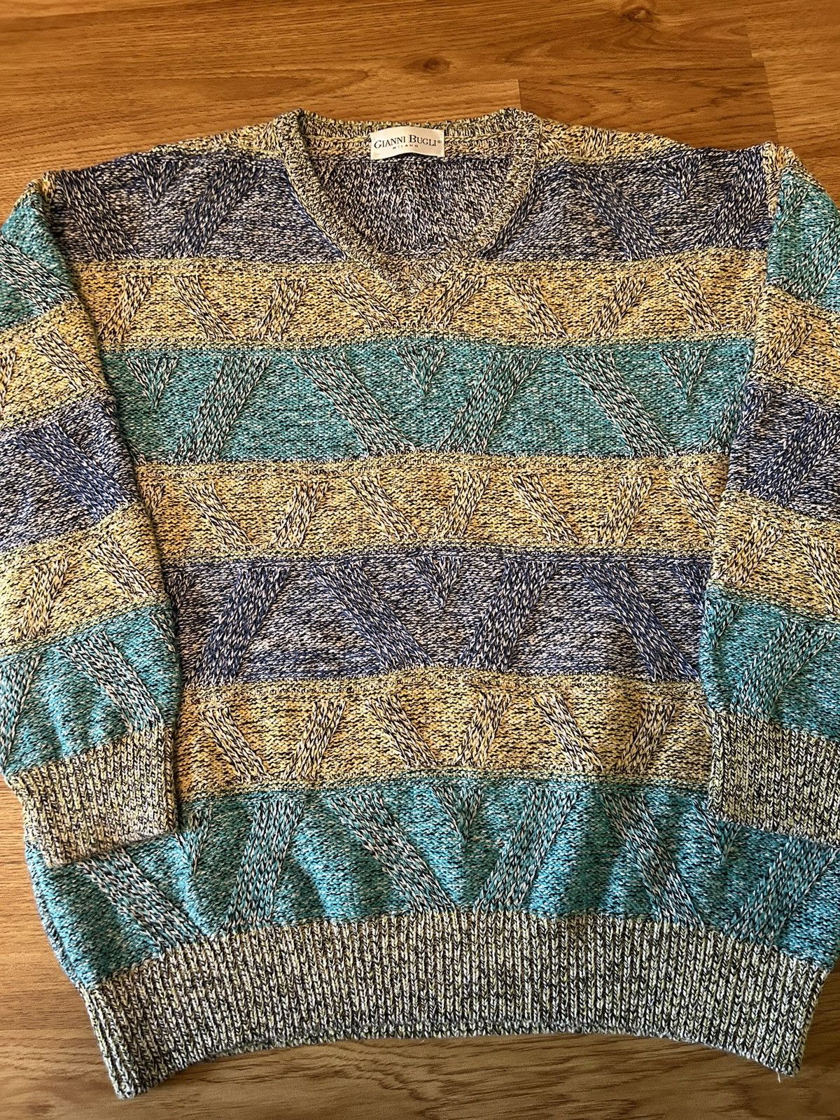 Coogi Vintage🔥 Gianni Bugli knit sweater💯 Made in Italy hype 80 Size US L / EU 52-54 / 3 - 3 Thumbnail