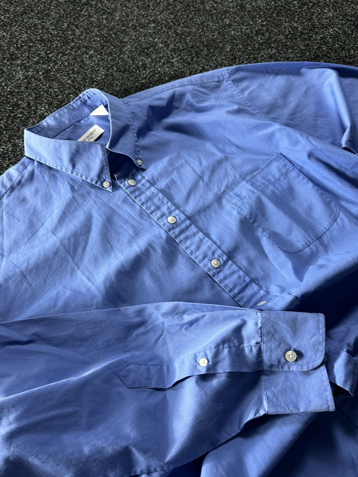 Yves Saint Laurent VNTG🚨Yves Saint Laurent Blue COTTON shirt YSL rare Flannel Size US L / EU 52-54 / 3 - 5 Thumbnail