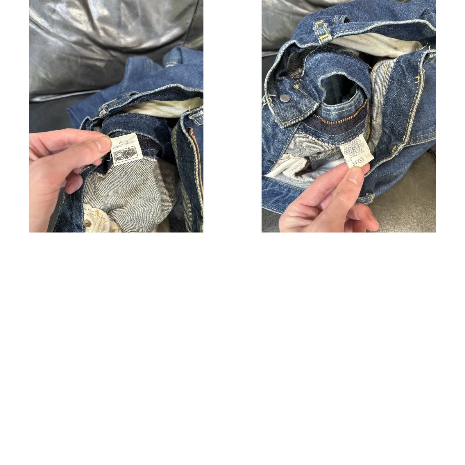 Lee VINTAGE Lee Riders Jeans Dark Wash Indigo Denim 34 33 USA Made Men’s Straight Denim Jeans 34x33 Blue Mens Size US 32 / EU 48 - 8 Thumbnail