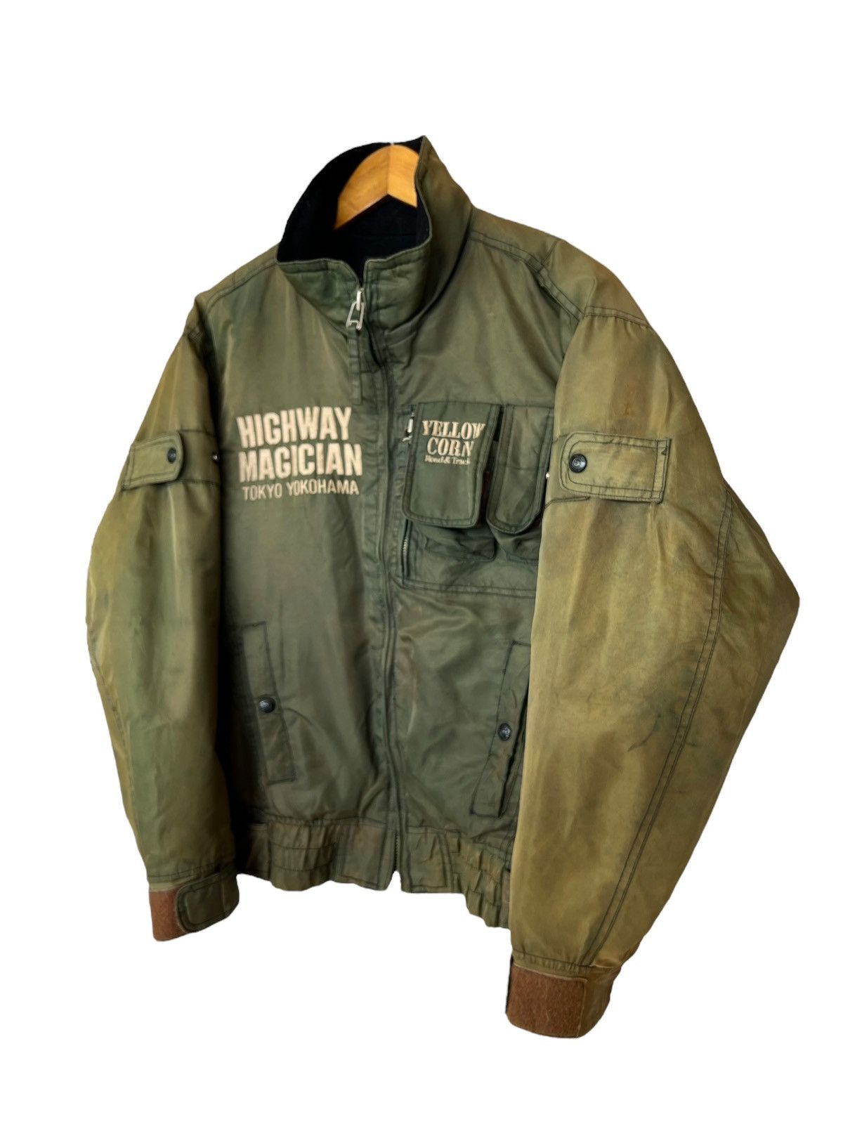 YELLOW CORN Vintage Yellow Corn Highway Magician Sunfaded Green Jacket Size US L / EU 52-54 / 3 - 5 Thumbnail