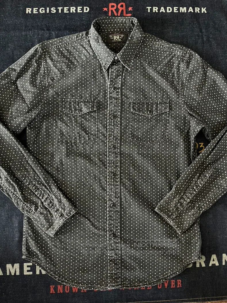 RRL Ralph Lauren RRL Ralph Lauren 2016 Black Poker Silver Button Shirt Size US S / EU 44-46 / 1 - 1 Thumbnail