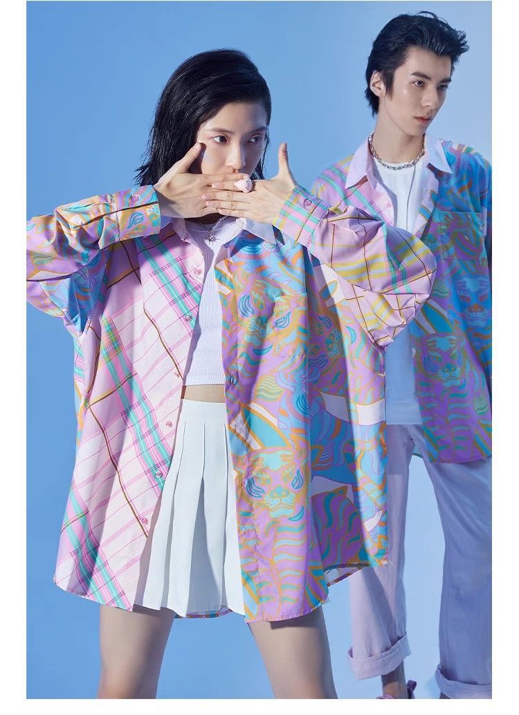 Other Asymmetric Pattern Multi-color Button Up Shirt Size US M / EU 48-50 / 2 - 14 Thumbnail