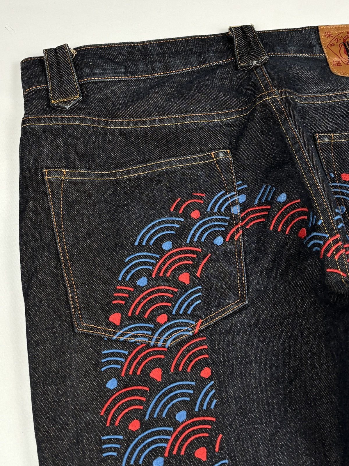 Evisu Lot. 2008 Embroidered Patterns Daicock Selvedge Jeans Size US 34 / EU 50 - 3 Thumbnail
