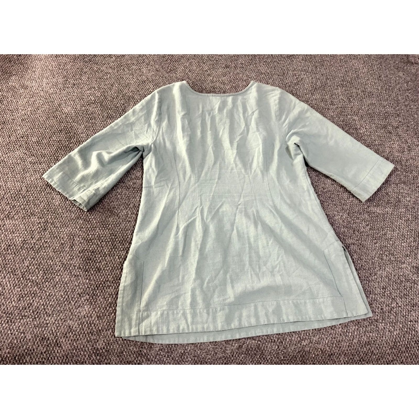 Soft Surroundings Soft Surroundings Blouse Womens M Green Round Neck 3/4 Sleeve Tunic Top Shirt Casual Spring Size M / US 6-8 / IT 42-44 - 7 Thumbnail