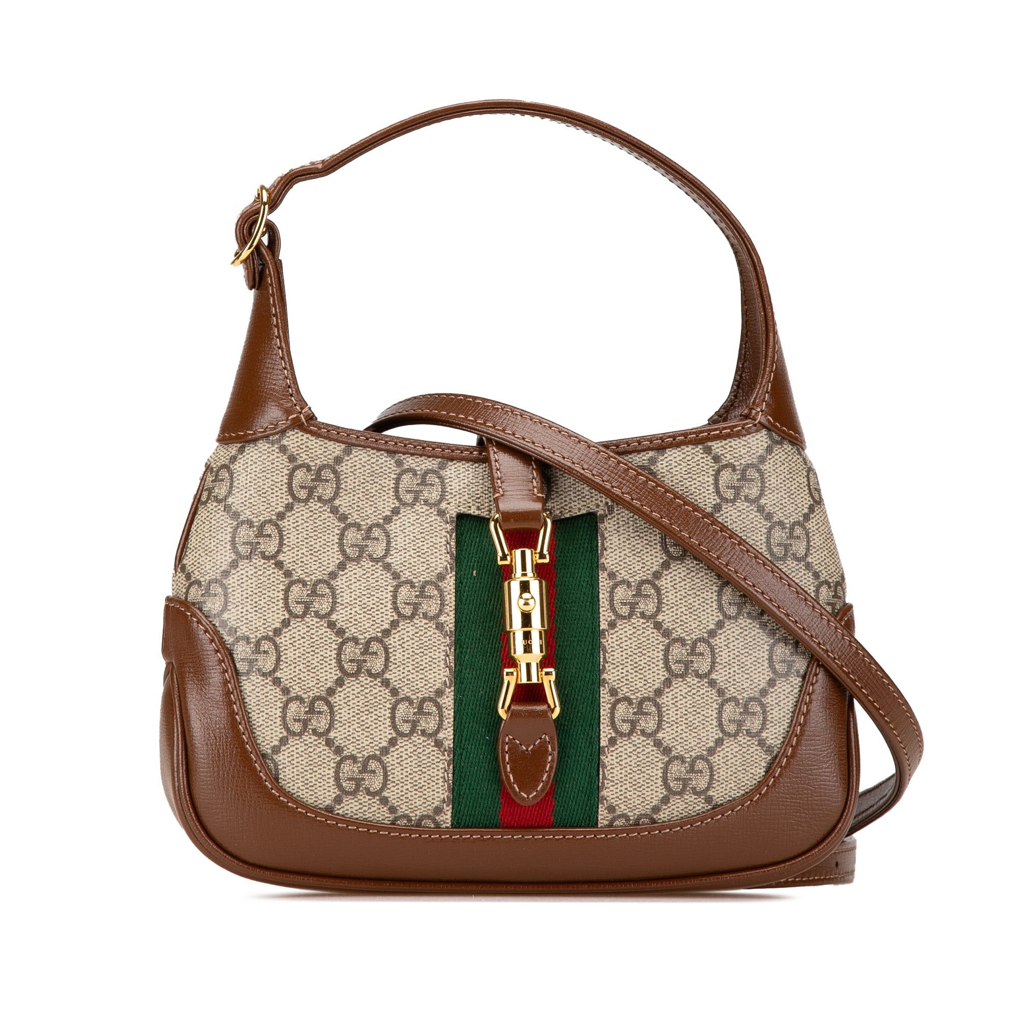 Gucci Gucci Mini GG Supreme Jackie 1961 Crossbody Brown Size ONE SIZE - 1 Thumbnail