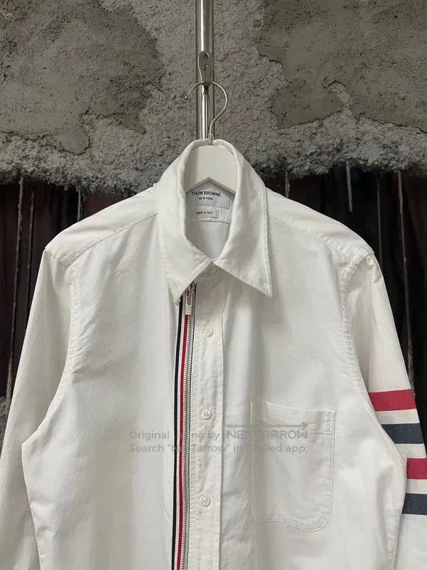 Thom Browne Thom Browne White Long Sleeve Shirt for Men . Size US M / EU 48-50 / 2 - 3 Thumbnail