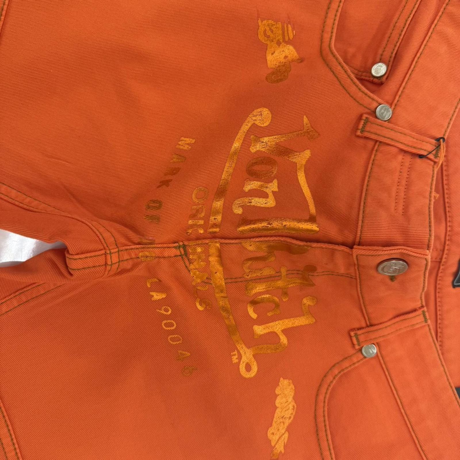 Von Dutch Von Dutch Orange Flare Jeans Size 30x34 Logo Print Size US 30 / EU 46 - 2 Thumbnail