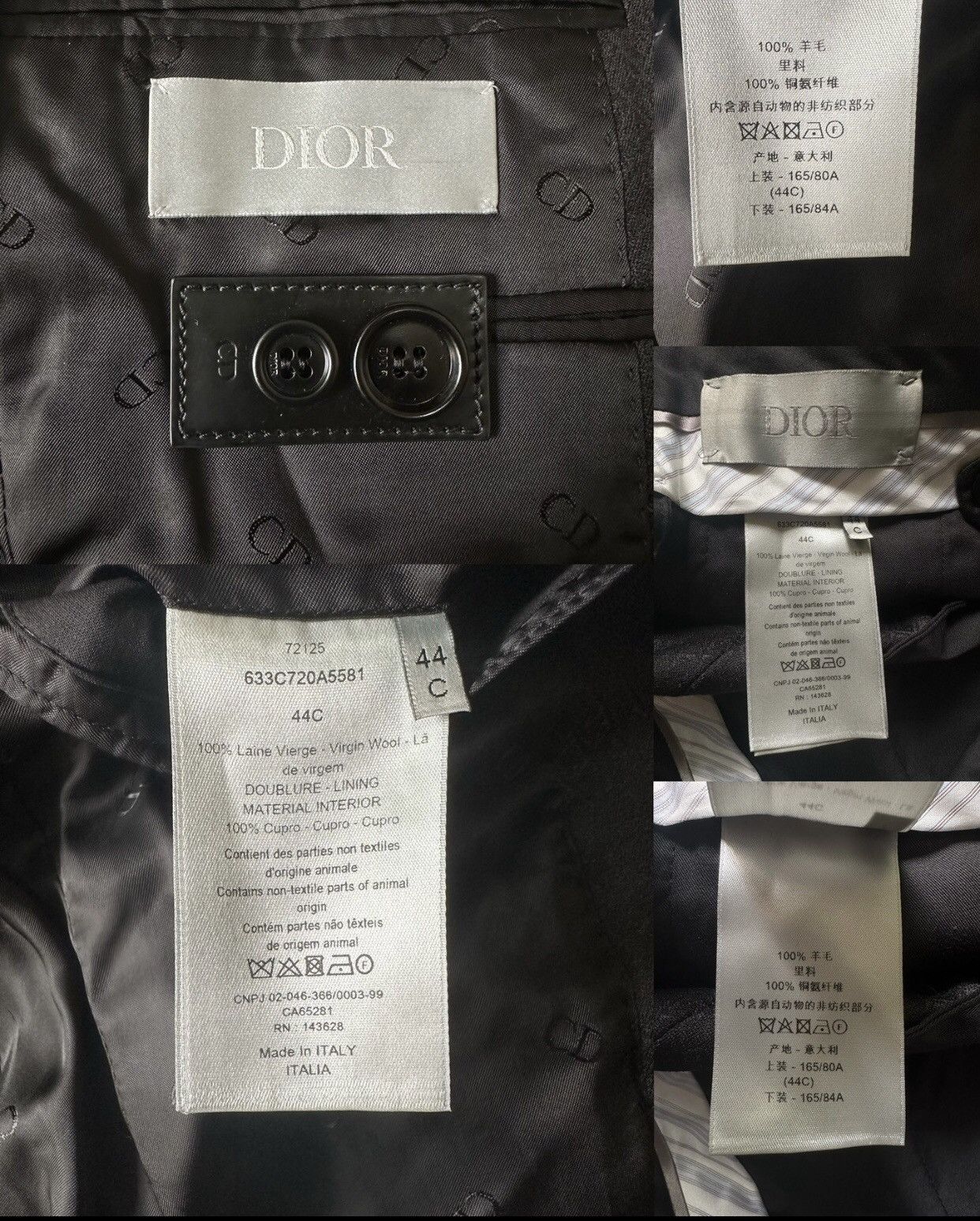 Dior Dior dark ribbed pattern wool suit2412-Nextarrow Size 44S - 9 Thumbnail