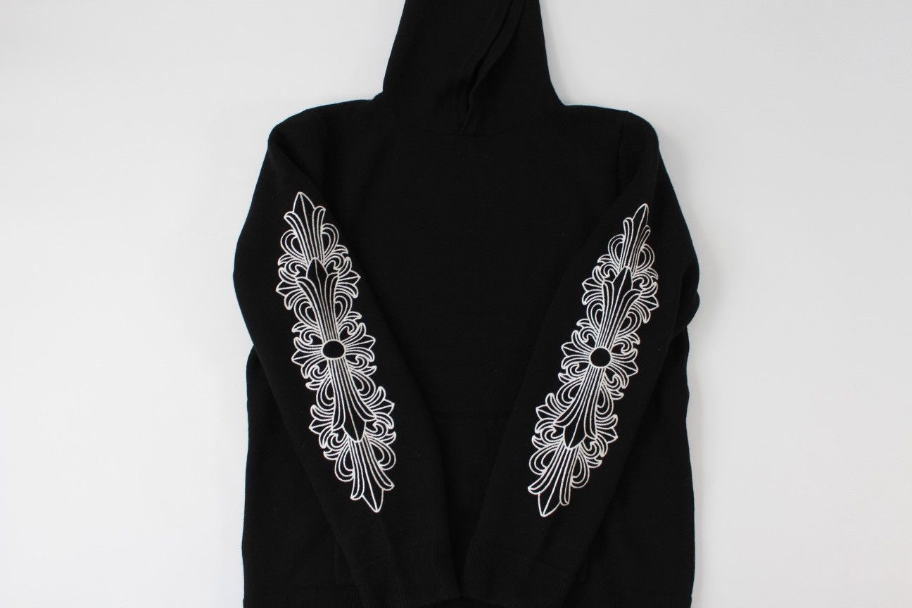 Chrome Hearts Chrome Hearts Cashmere Embroidered Floral Sleeve Hoodie Size US L / EU 52-54 / 3 - 14 Thumbnail