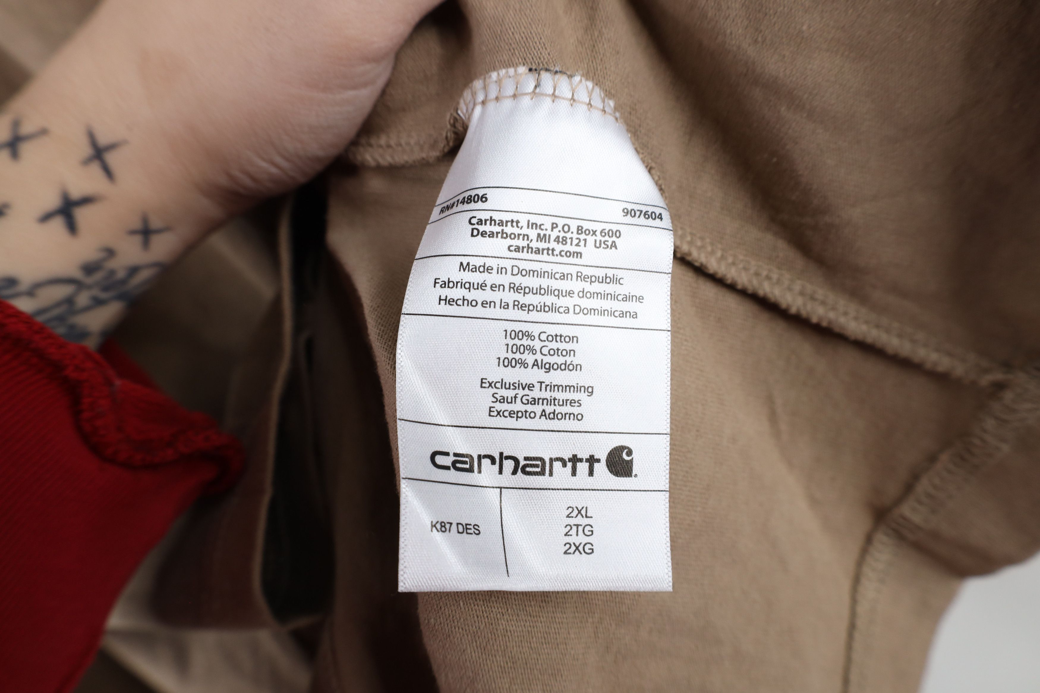Carhartt × Vintage Deadstock Vintage Y2K Carhartt Pocket T-Shirt Desert Brown Size US XXL / EU 58 / 5 - 9 Thumbnail
