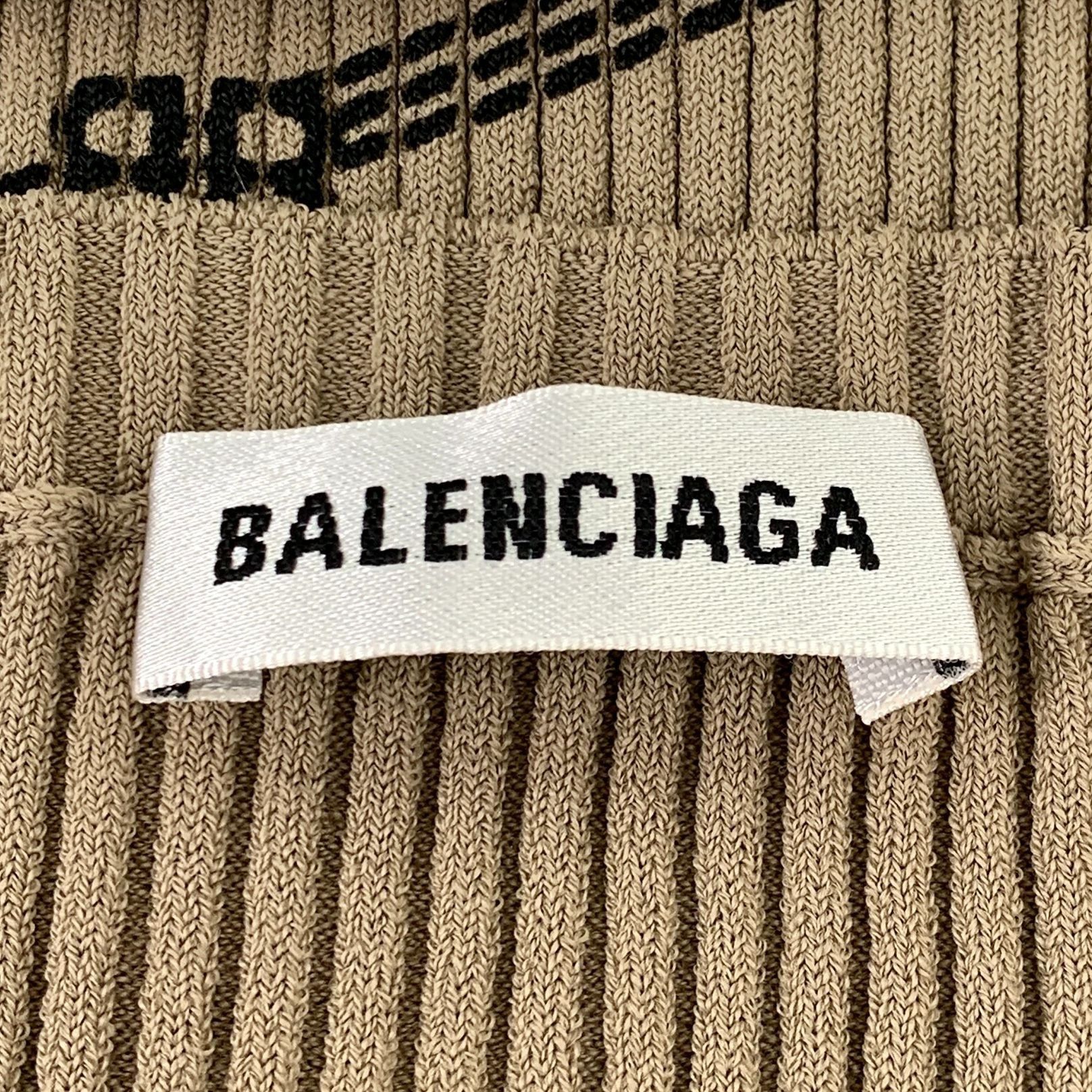 Balenciaga Balenciaga XS Brown Knit Logo Print Sweater Viscose & Polyes Size XS / US 0-2 / IT 36-38 - 2 Thumbnail