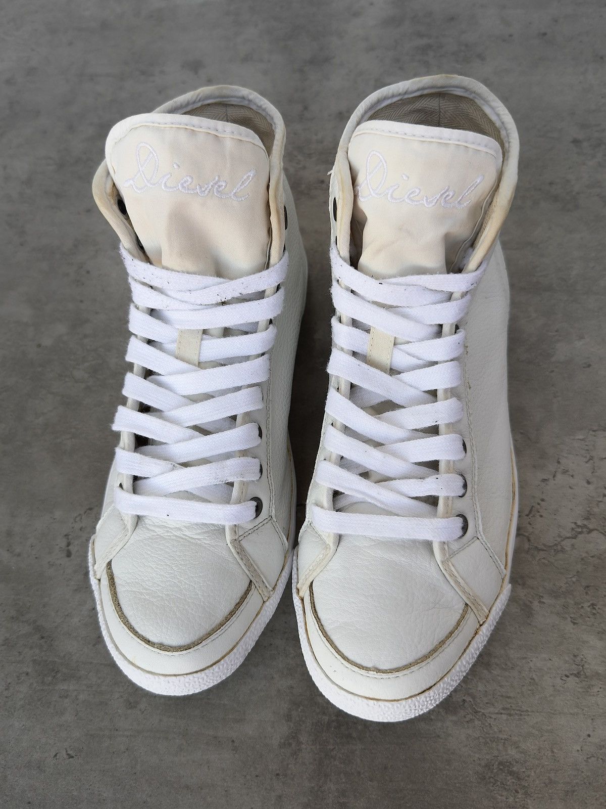 Diesel Vintage Y2K Diesel High Top Leather Sneakers Size US 7 / IT 37 - 4 Thumbnail