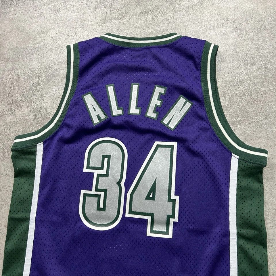 NBA × Nike × Vintage MILWAUKEE BUCKS RAY ALLEN NIKE SWINGMAN JERSEY PURPLE SIZE M Size US M / EU 48-50 / 2 - 4 Thumbnail