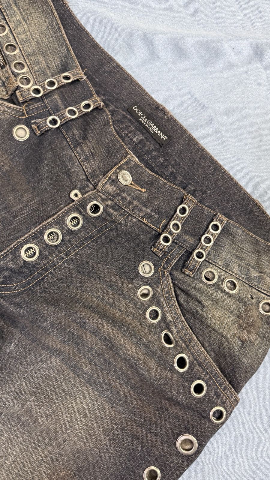 Dolce & Gabbana SS2006 DOLCE & GABBANA EYELET STUDDED JEANS Size US 36 / EU 52 - 5 Thumbnail