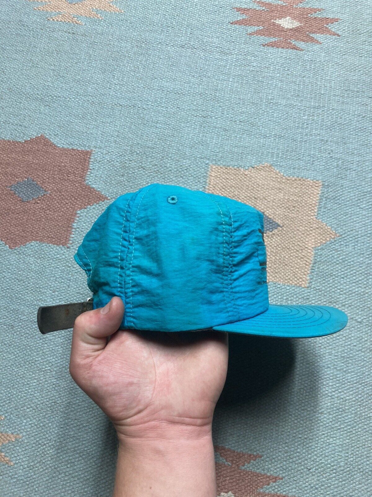 Vintage VTG strapback hat TD industrial coverings nylon lightweight Size ONE SIZE - 8 Thumbnail