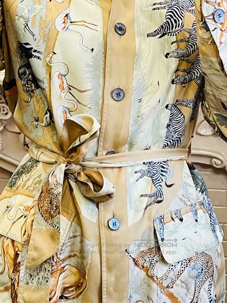 Hermes Hermes Retro Animal Print Silk Shirt Size XXS / US 00 / IT 34 - 4 Thumbnail