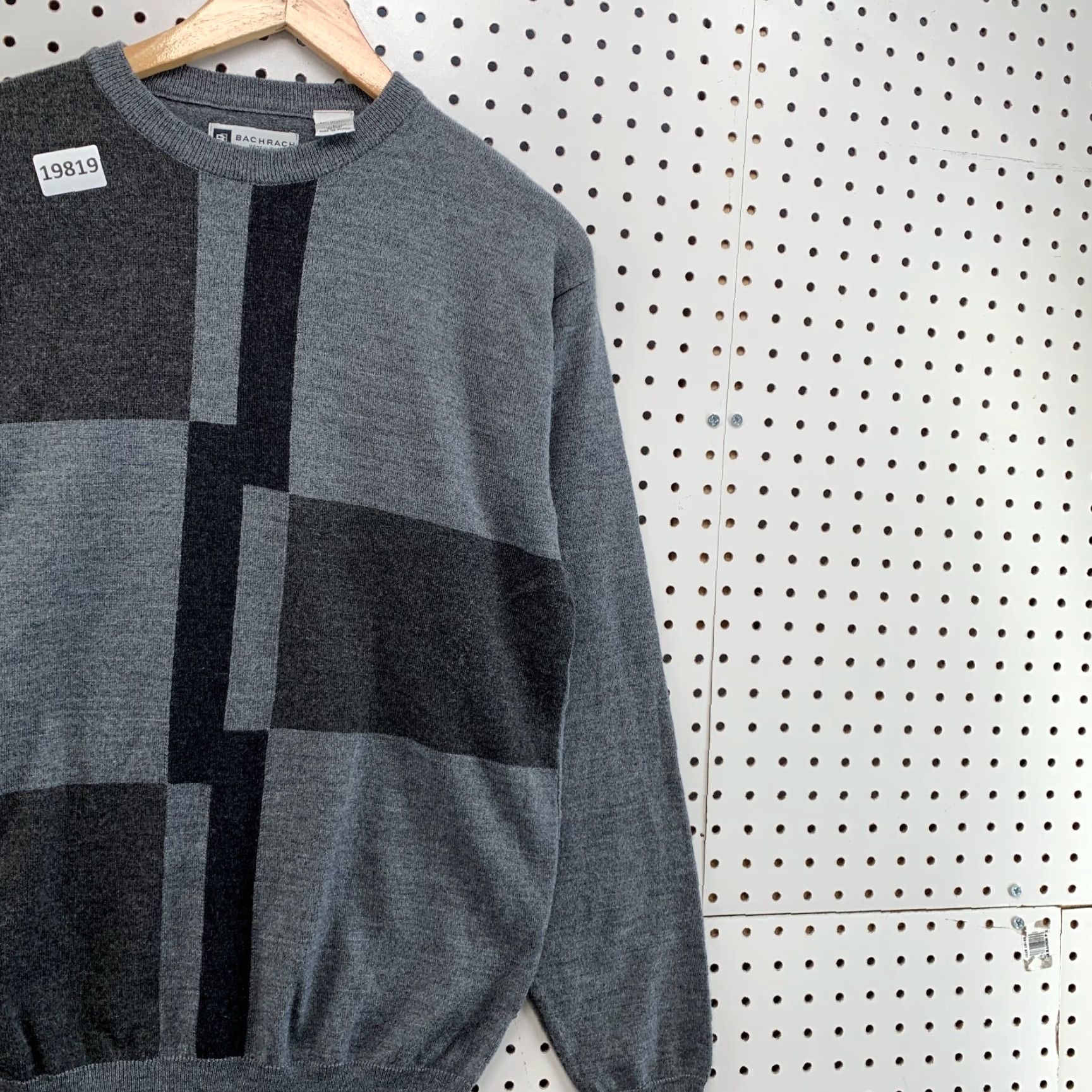 Vintage Bachrach Wool Blend Sweater Gray Made In Italy Long Sleeve Mens Large 22x28 Size US L / EU 52-54 / 3 - 4 Thumbnail