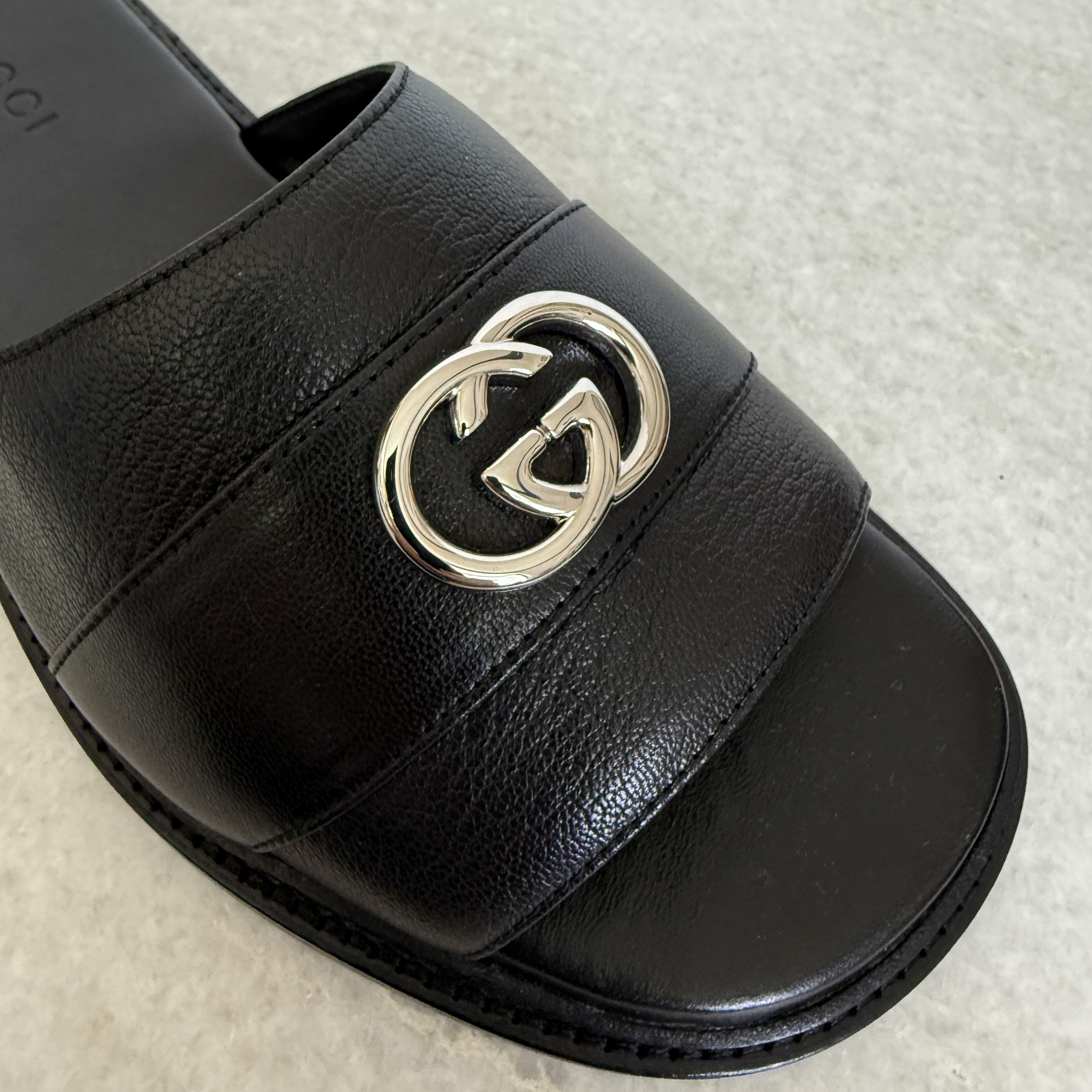 Gucci GUCCI 777849 MEN'S LEATHER INTERLOCKING G SANDALS, 7.5 (US8) Size US 8 / EU 41 - 6 Thumbnail