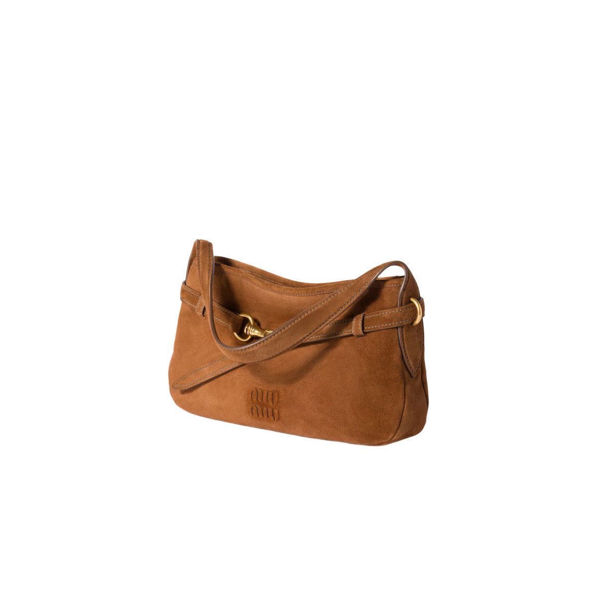 Miu Miu MIU MIU Aventure Regular $2950 Oak Brown Suede Shoulder Bag Size ONE SIZE - 2 Thumbnail