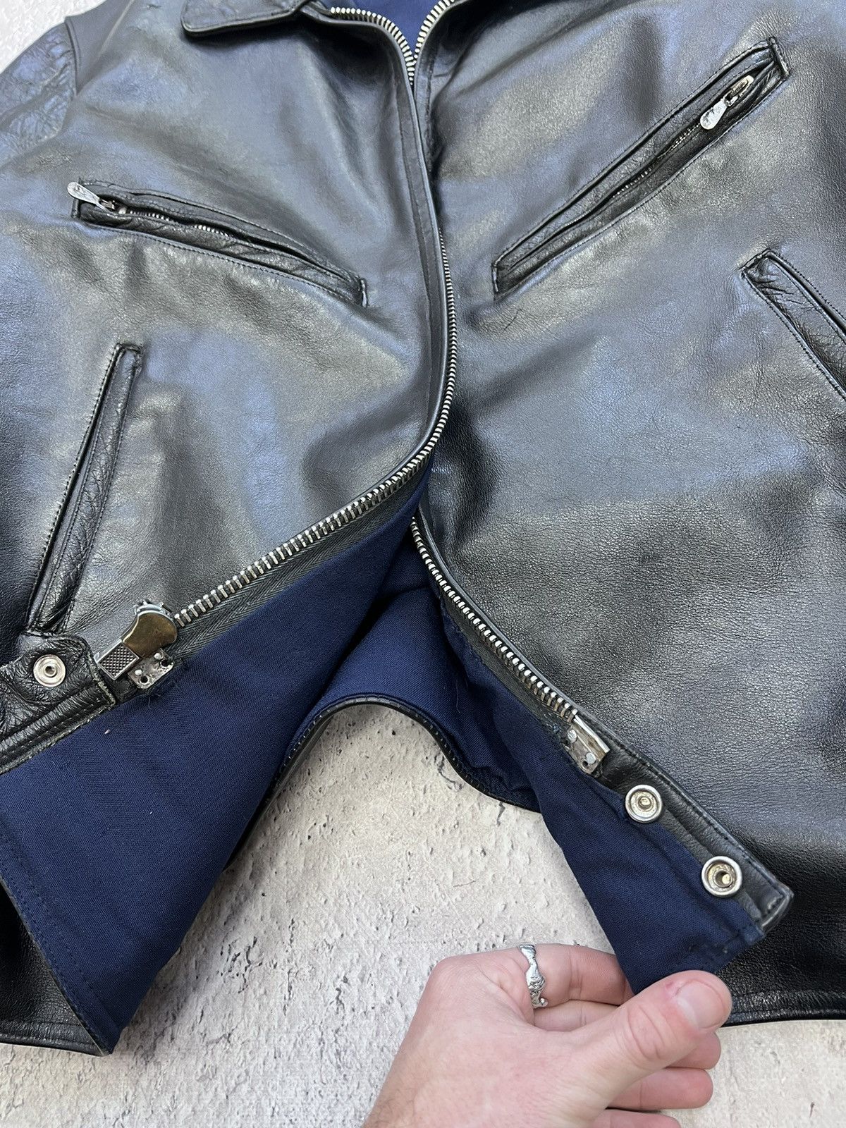 Vintage SALE💣💣90s PUNK Real Leather Cropped Jacket Avant Garde Size US L / EU 52-54 / 3 - 7 Thumbnail