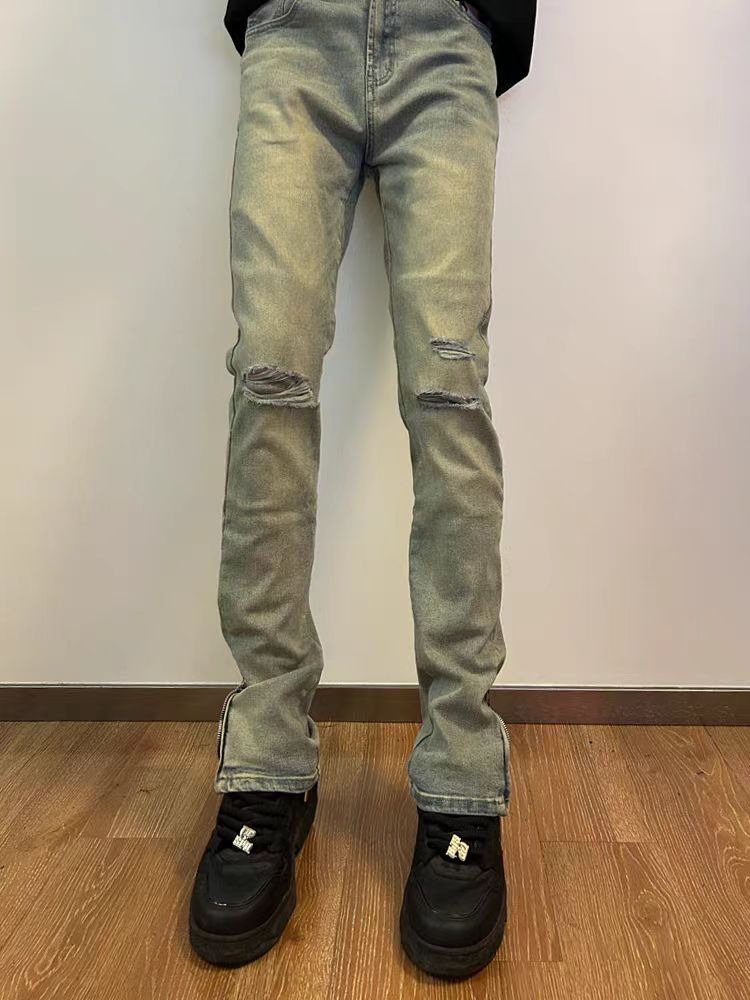 Japanese Brand × Jean Washed and distressed zipper jeans Size US 30 / EU 46 - 4 Thumbnail