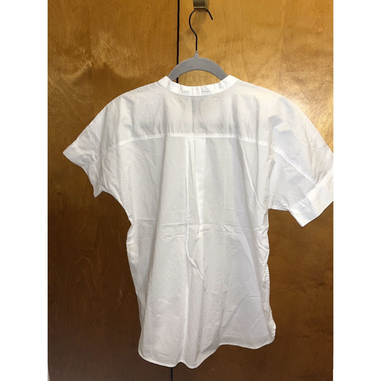 J.Crew J.Crew Women's Small White Cotton Henley 5-Button Short Sleeve Blouse Size S / US 4 / IT 40 - 5 Thumbnail