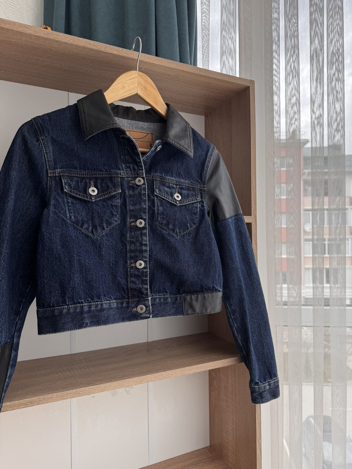 Alexander McQueen × MCQ × McQ Alexander McQueen MCQ by Alexander Mcqueen W' Cropped Leather-Paneled Jacket Size S / US 4 / IT 40 - 8 Thumbnail