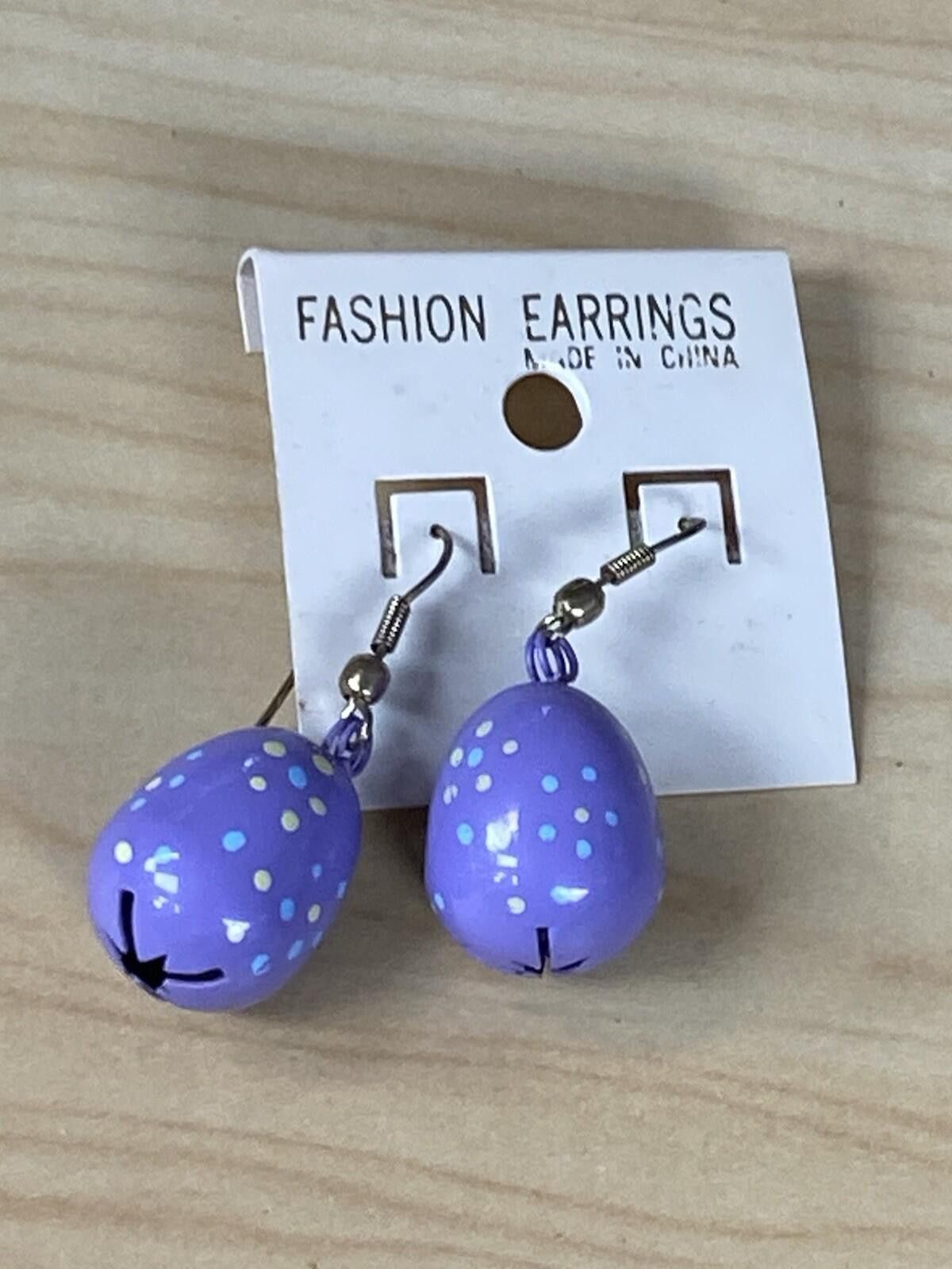 The Unbranded Brand Vtg Purple Pink Tulip Egg Bell Drop Dangle Pierced Earrings Size ONE SIZE - 1 Thumbnail