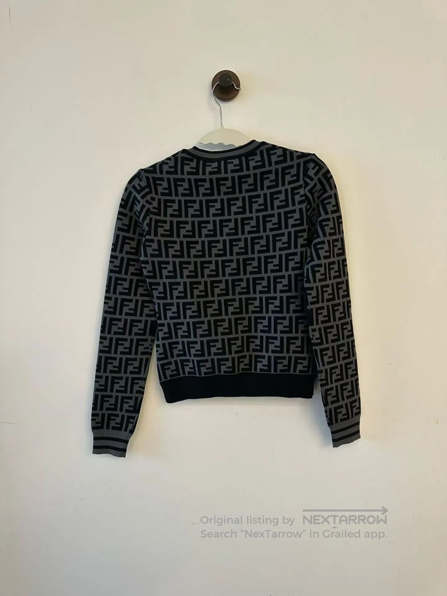 Fendi FENDI Black gray full printed knitted sweater| Size XS / US 0-2 / IT 36-38 - 2 Thumbnail