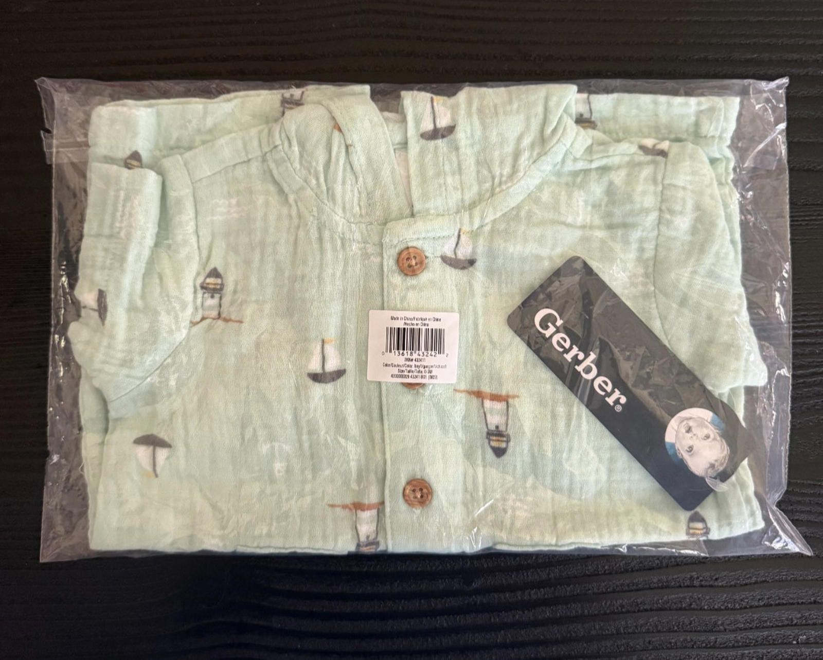 Other Gerber Baby Boys Hooded Cotton Romper - Sea Scene 0-3M Size ONE SIZE - 1 Thumbnail
