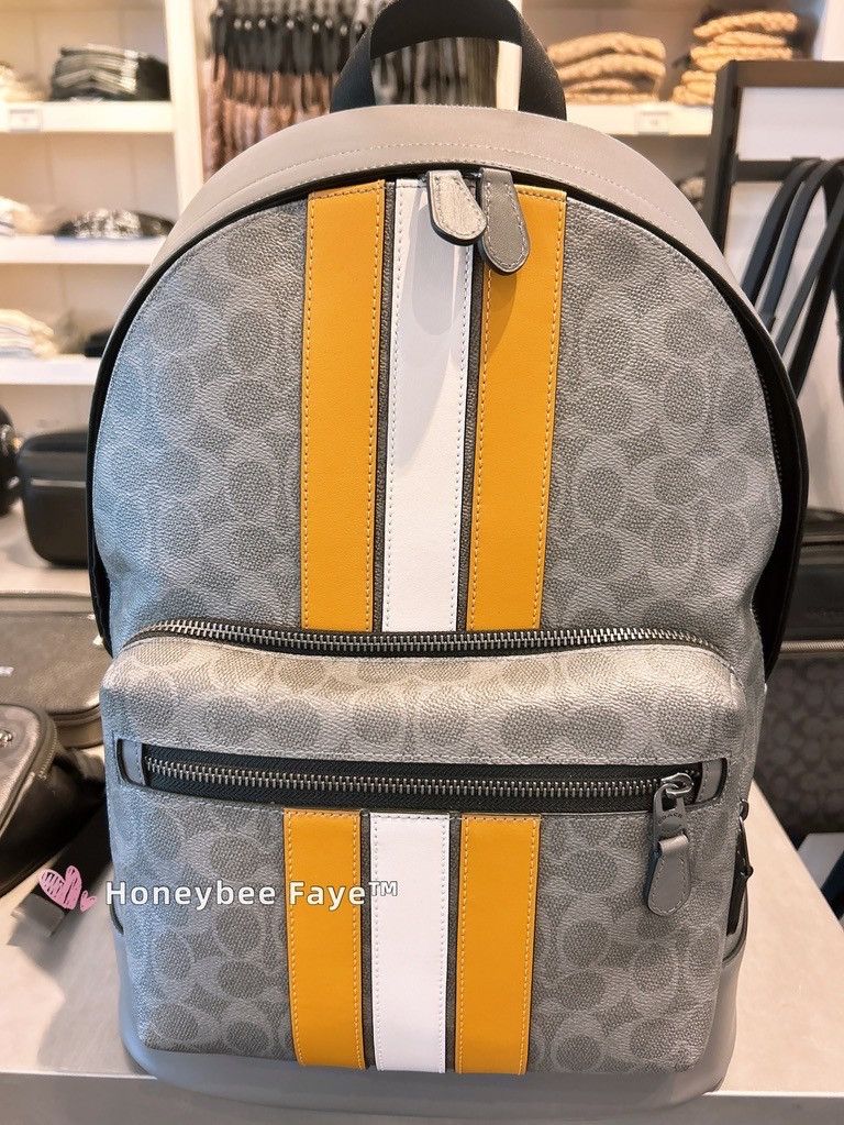 Coach West Backpack In Signature Canvas With Varsity Stripe CV922 Size ONE SIZE - 5 Thumbnail