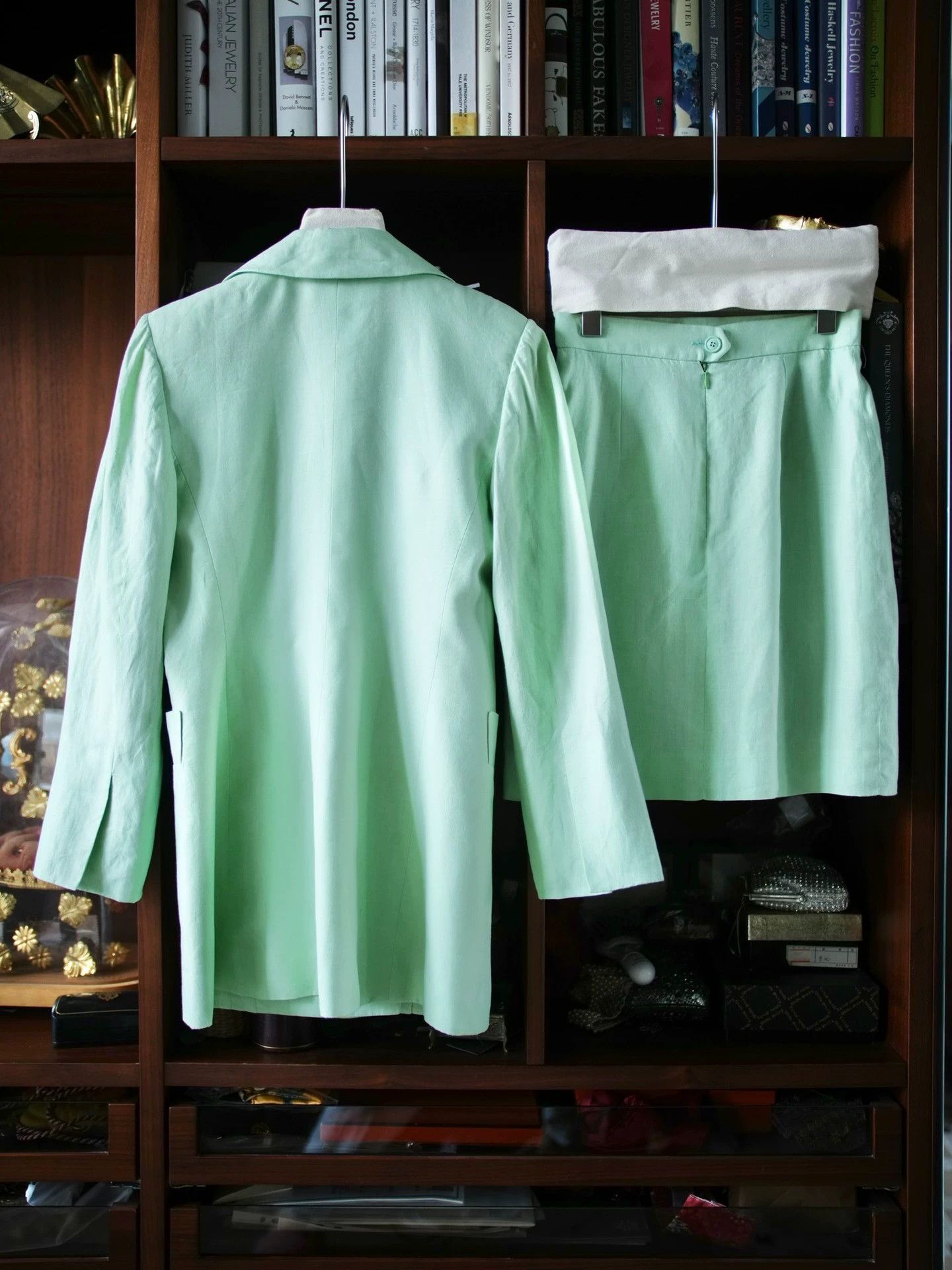 Dior Dior 90s Fresh Green Linen Skirt Suit Set by Ferre Size S / US 4 / IT 40 - 3 Thumbnail